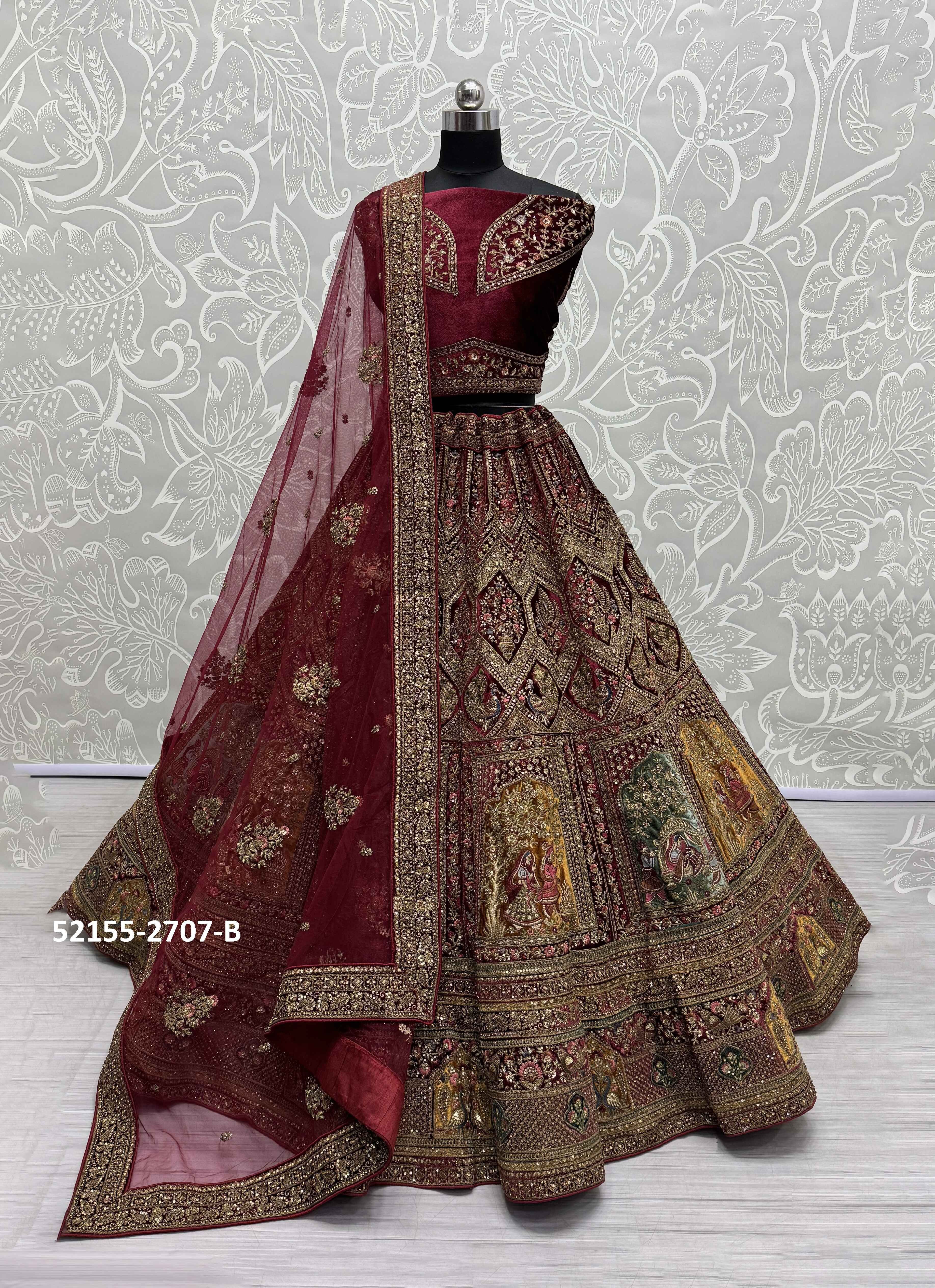 SERIES 2704-2709 - CATALOG # 52155 (SET OF 10 LEHENGAS (SEMI-STITCHED))