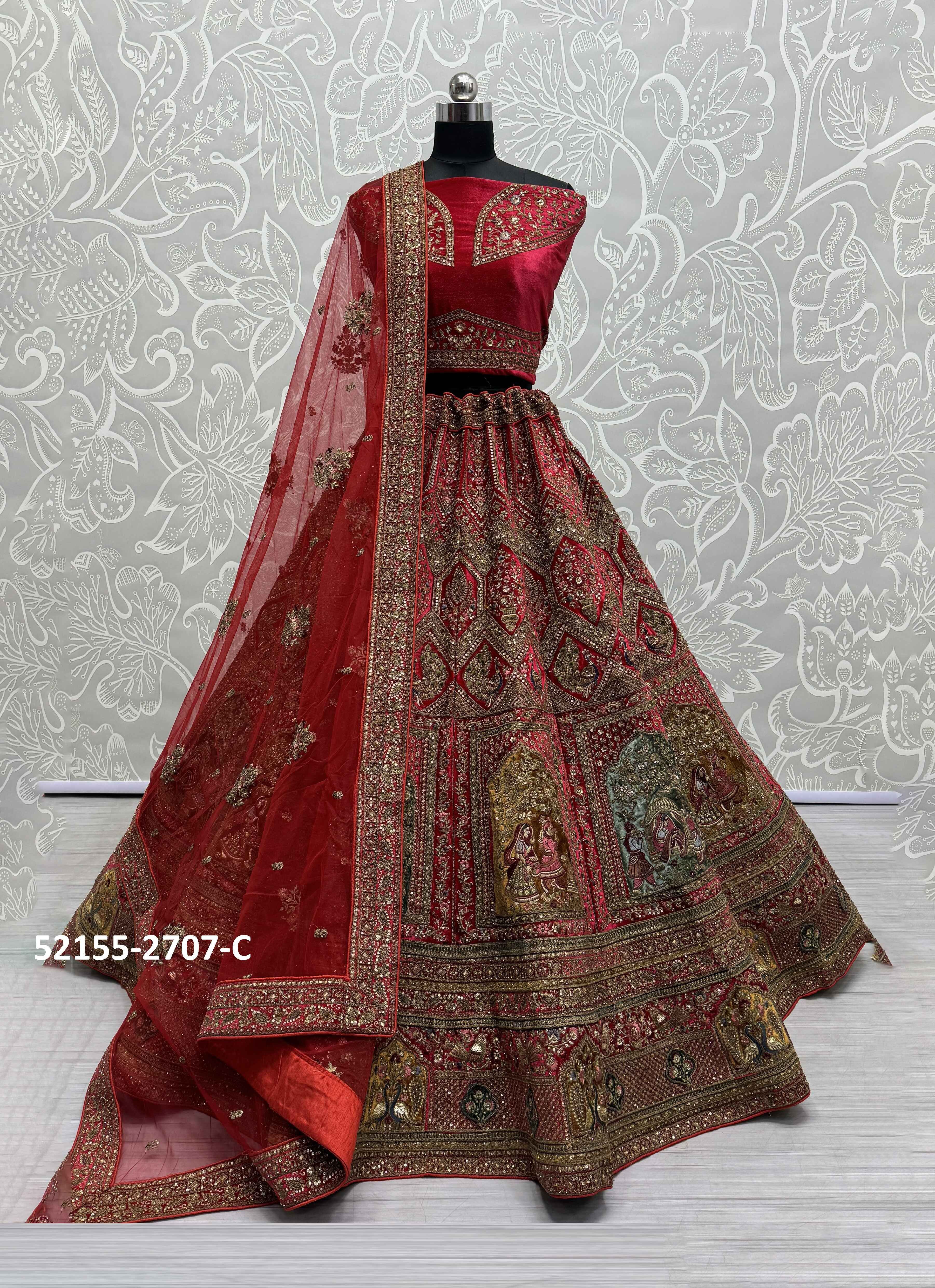 SERIES 2704-2709 - CATALOG # 52155 (SET OF 10 LEHENGAS (SEMI-STITCHED))