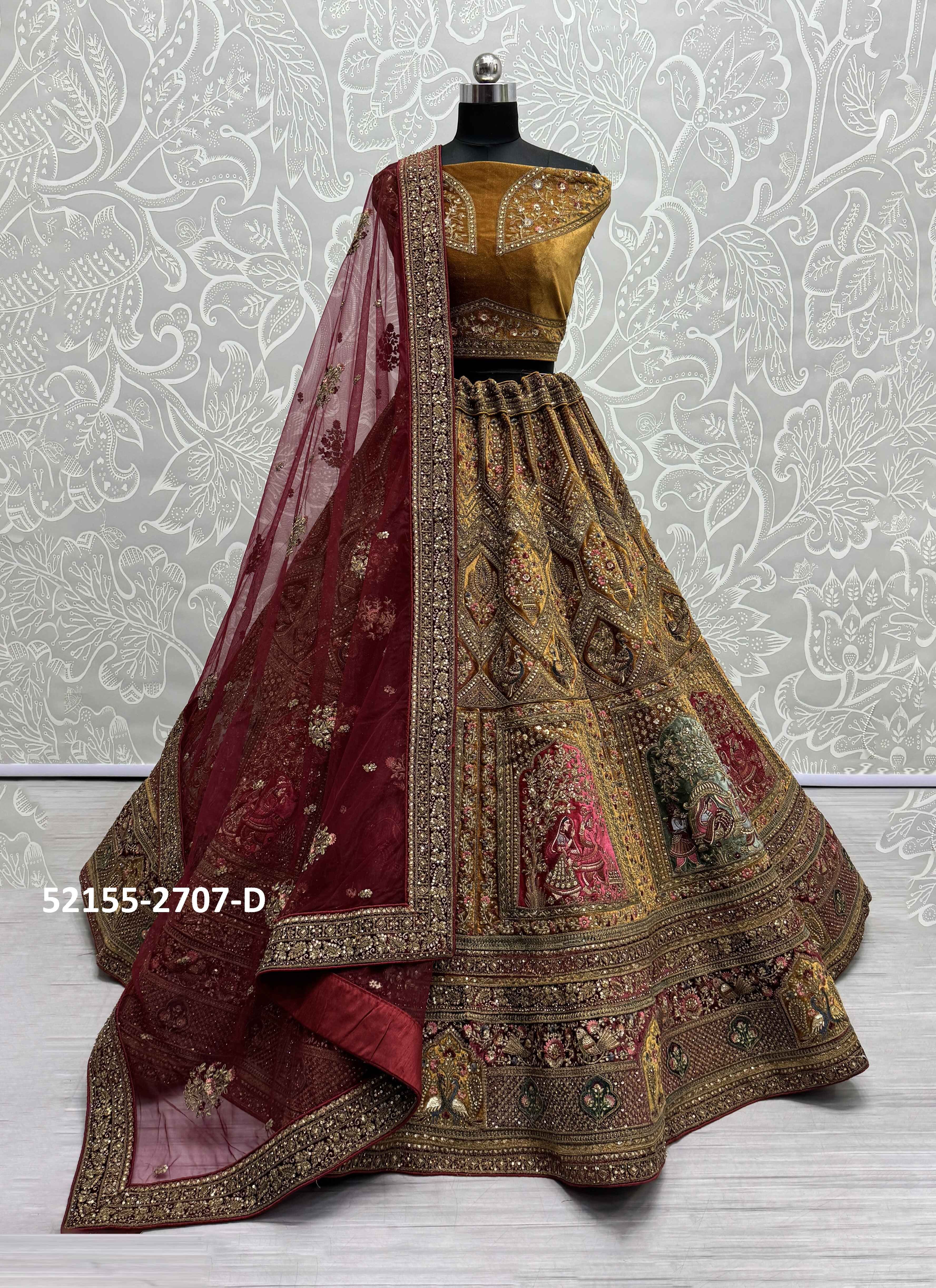 SERIES 2704-2709 - CATALOG # 52155 (SET OF 10 LEHENGAS (SEMI-STITCHED))