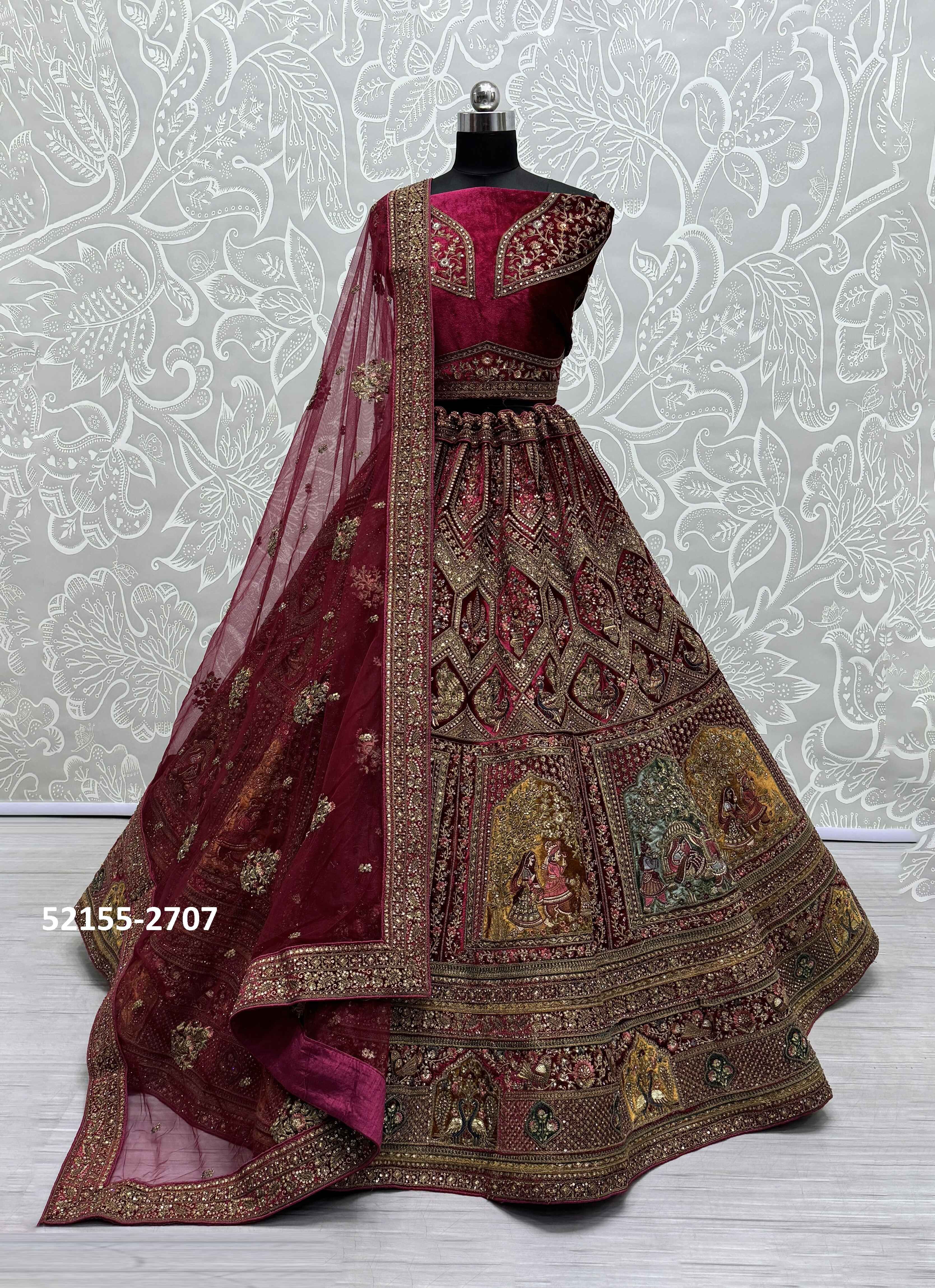 SERIES 2704-2709 - CATALOG # 52155 (SET OF 10 LEHENGAS (SEMI-STITCHED))