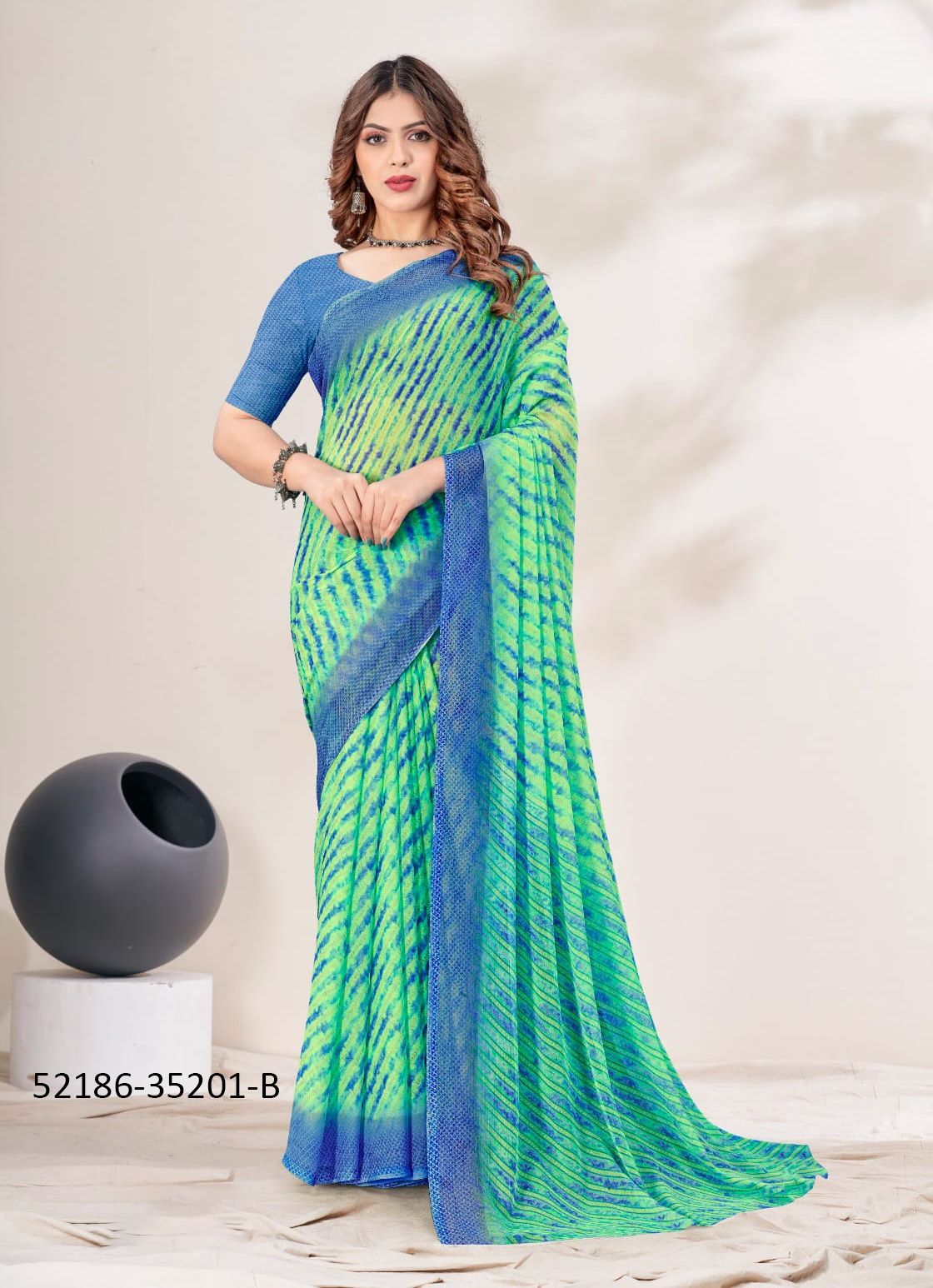 STAR CHIFFON 164 - CATALOG # 52186 (SET OF 12 SAREES)