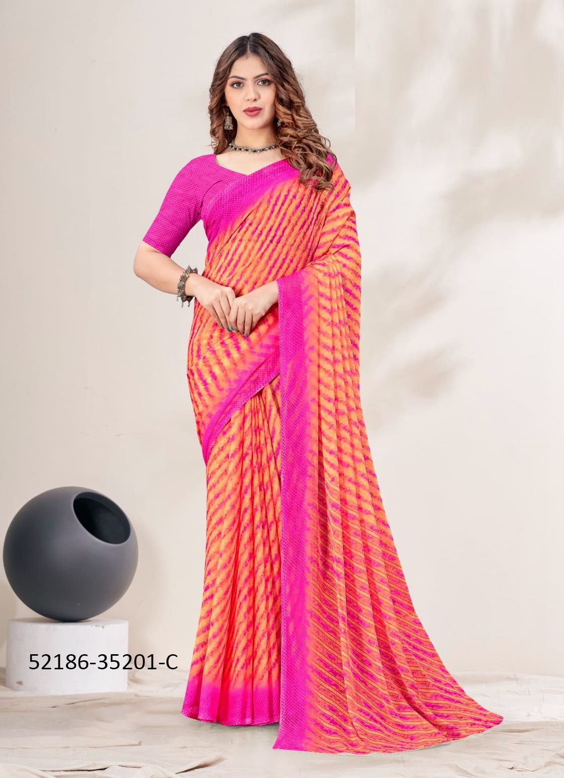 STAR CHIFFON 164 - CATALOG # 52186 (SET OF 12 SAREES)