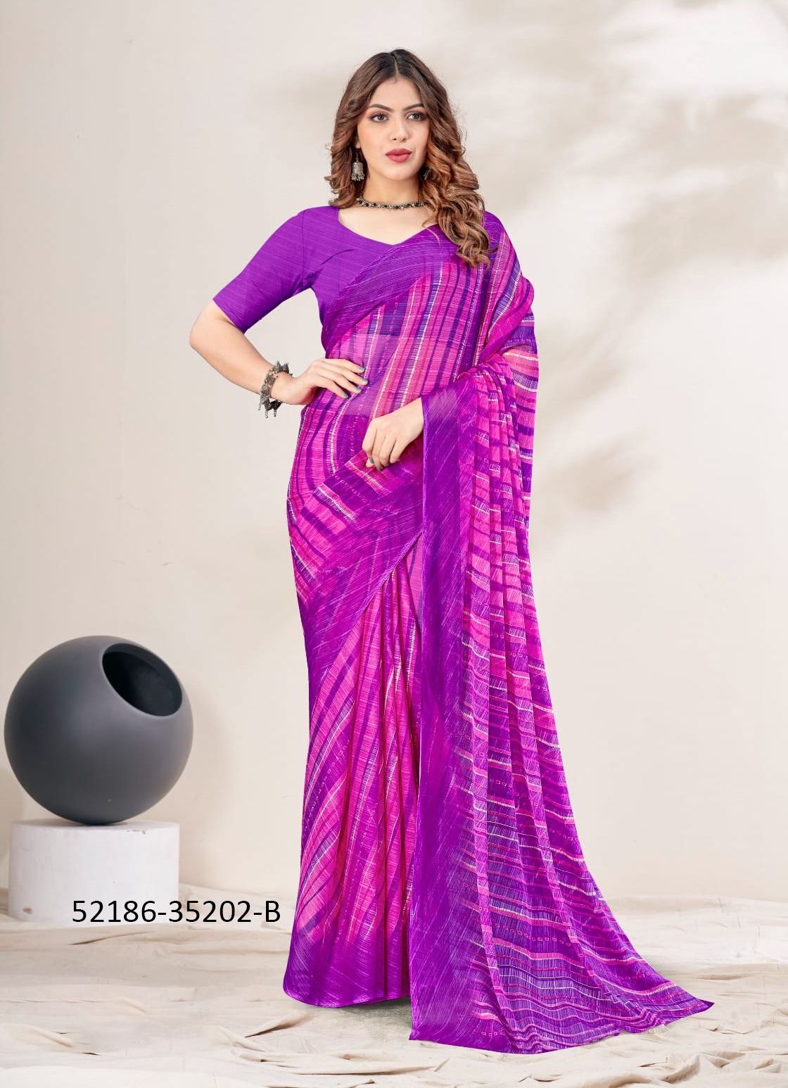 STAR CHIFFON 164 - CATALOG # 52186 (SET OF 12 SAREES)