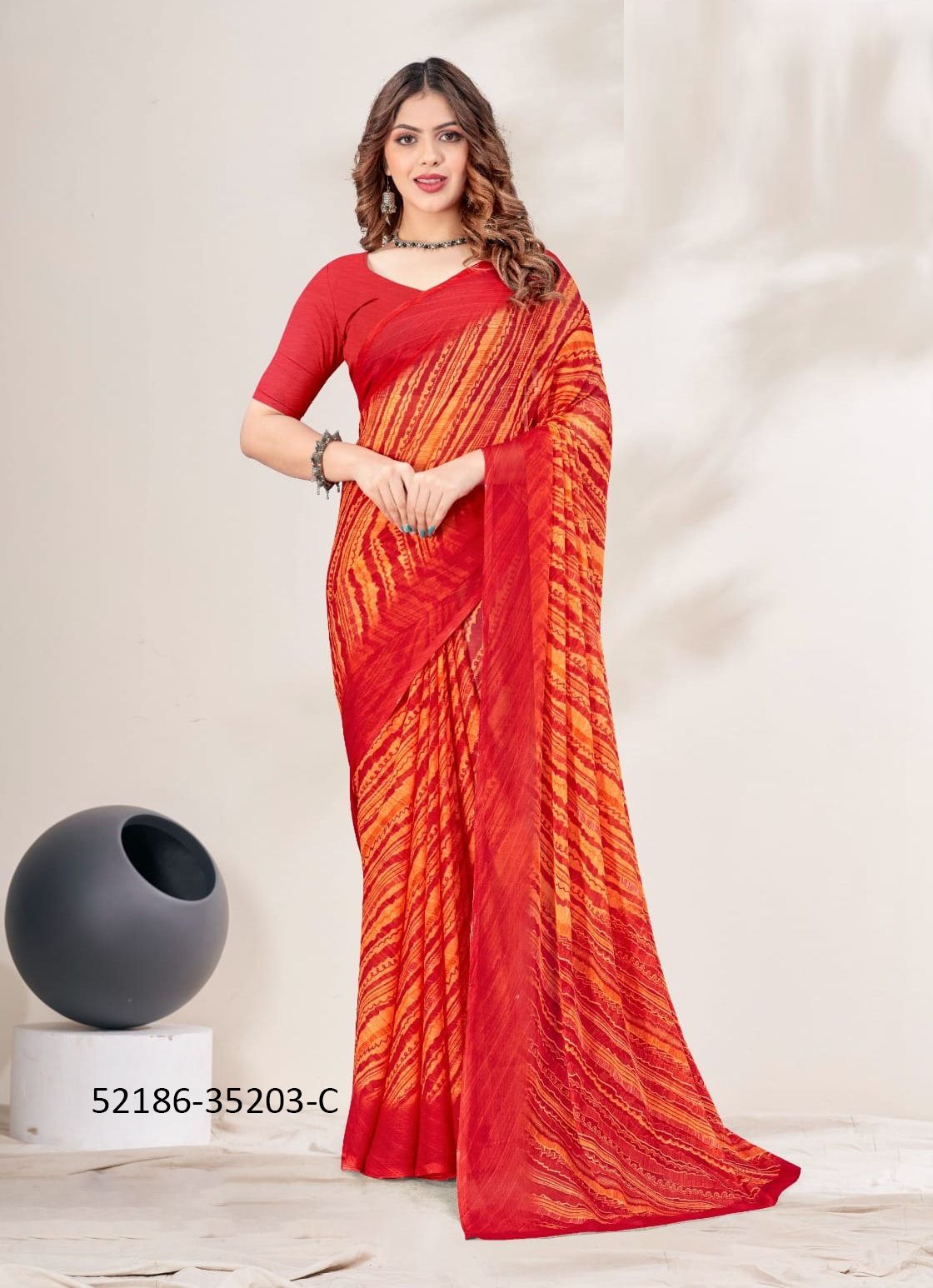 STAR CHIFFON 164 - CATALOG # 52186 (SET OF 12 SAREES)