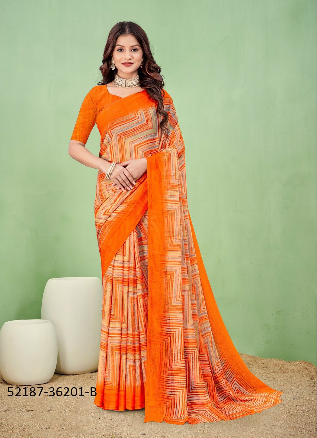 STAR CHIFFON 170 - CATALOG # 52187 (SET OF 12 SAREES)