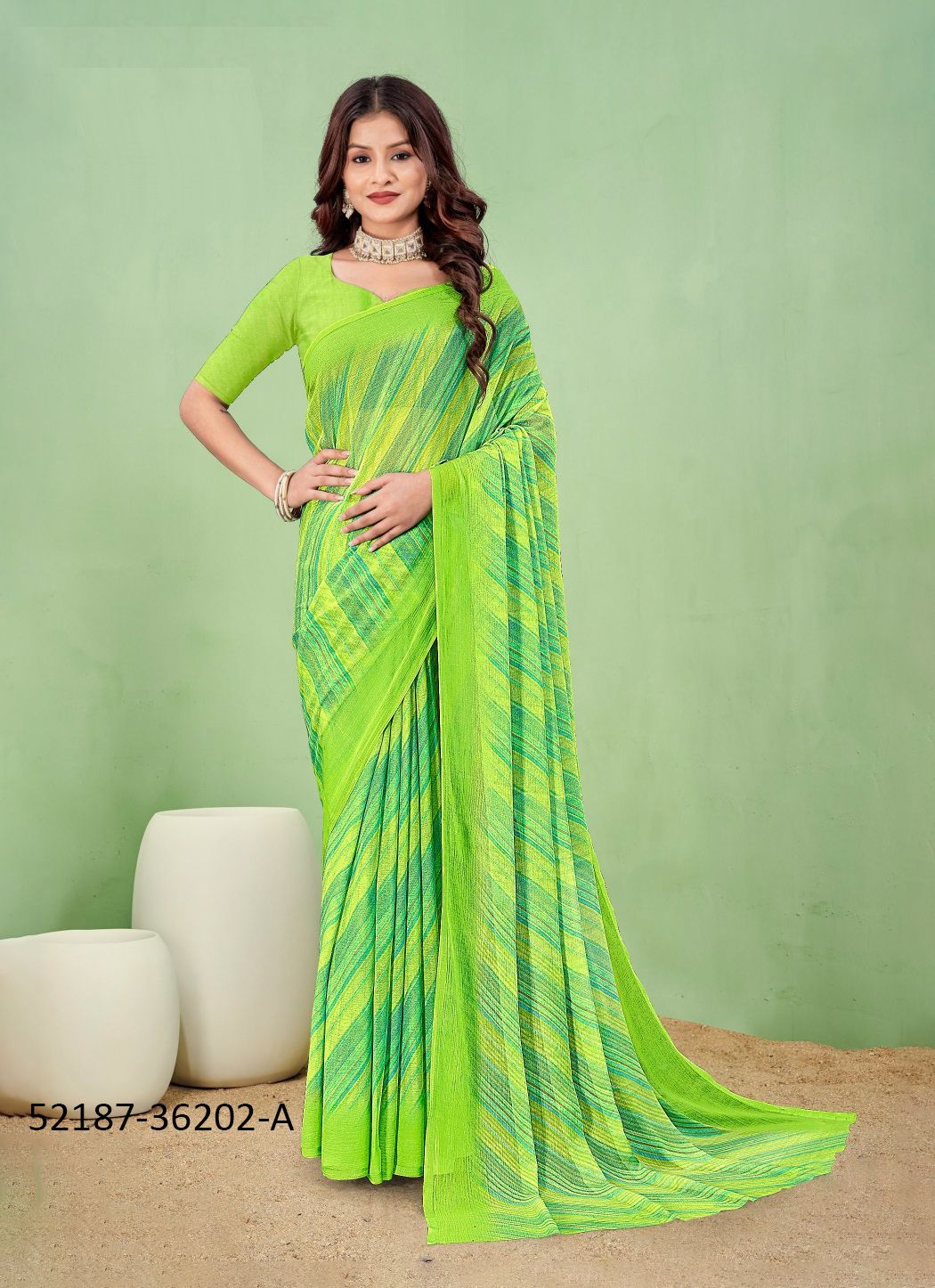 STAR CHIFFON 170 - CATALOG # 52187 (SET OF 12 SAREES)