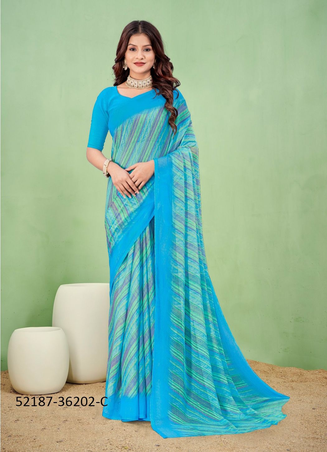 STAR CHIFFON 170 - CATALOG # 52187 (SET OF 12 SAREES)