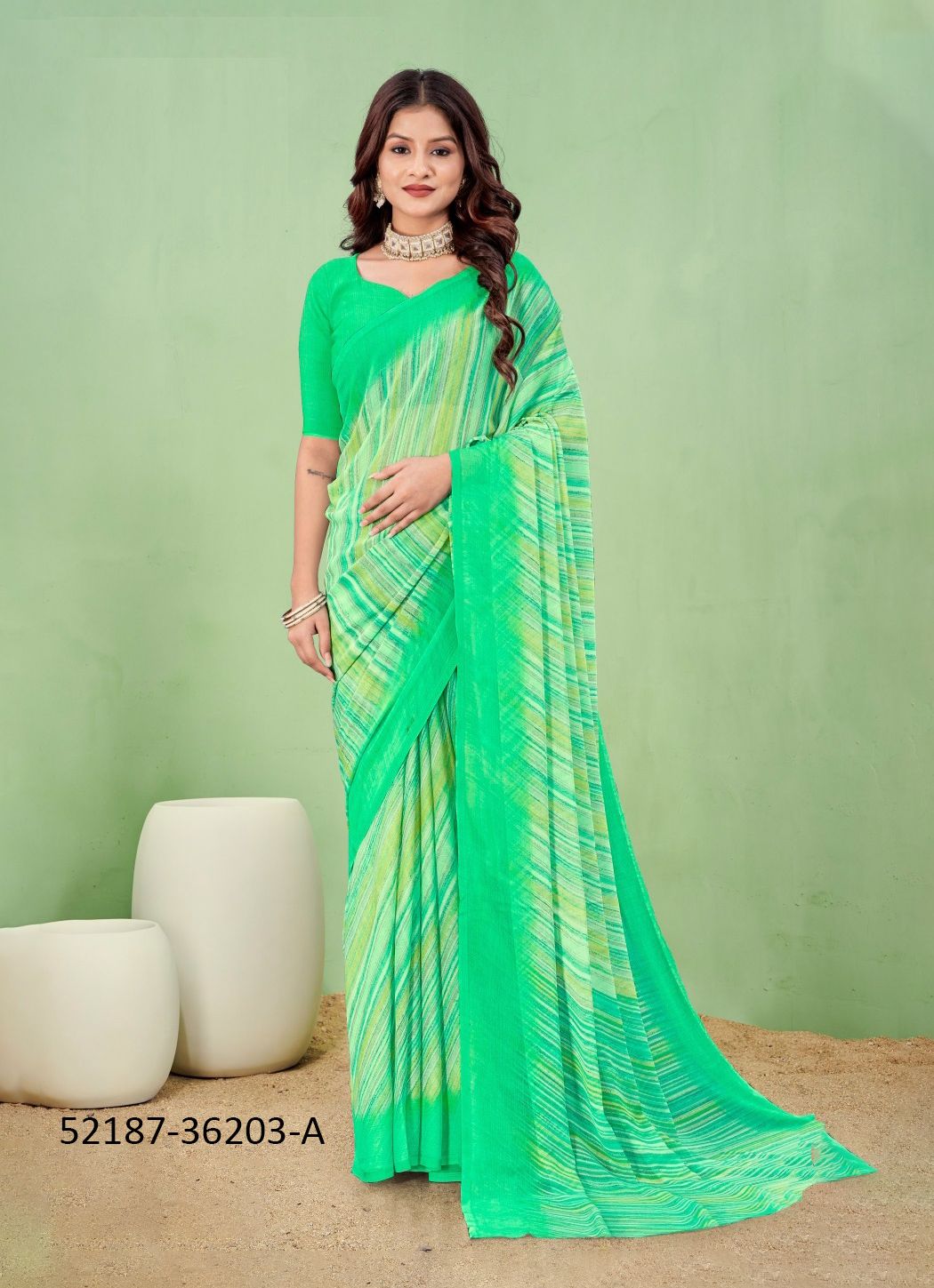 STAR CHIFFON 170 - CATALOG # 52187 (SET OF 12 SAREES)