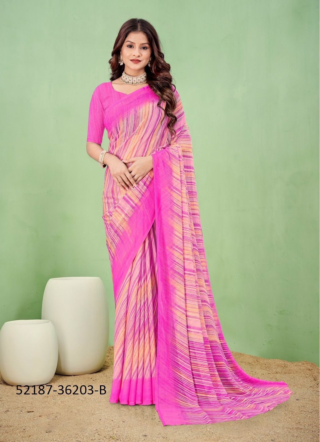 STAR CHIFFON 170 - CATALOG # 52187 (SET OF 12 SAREES)