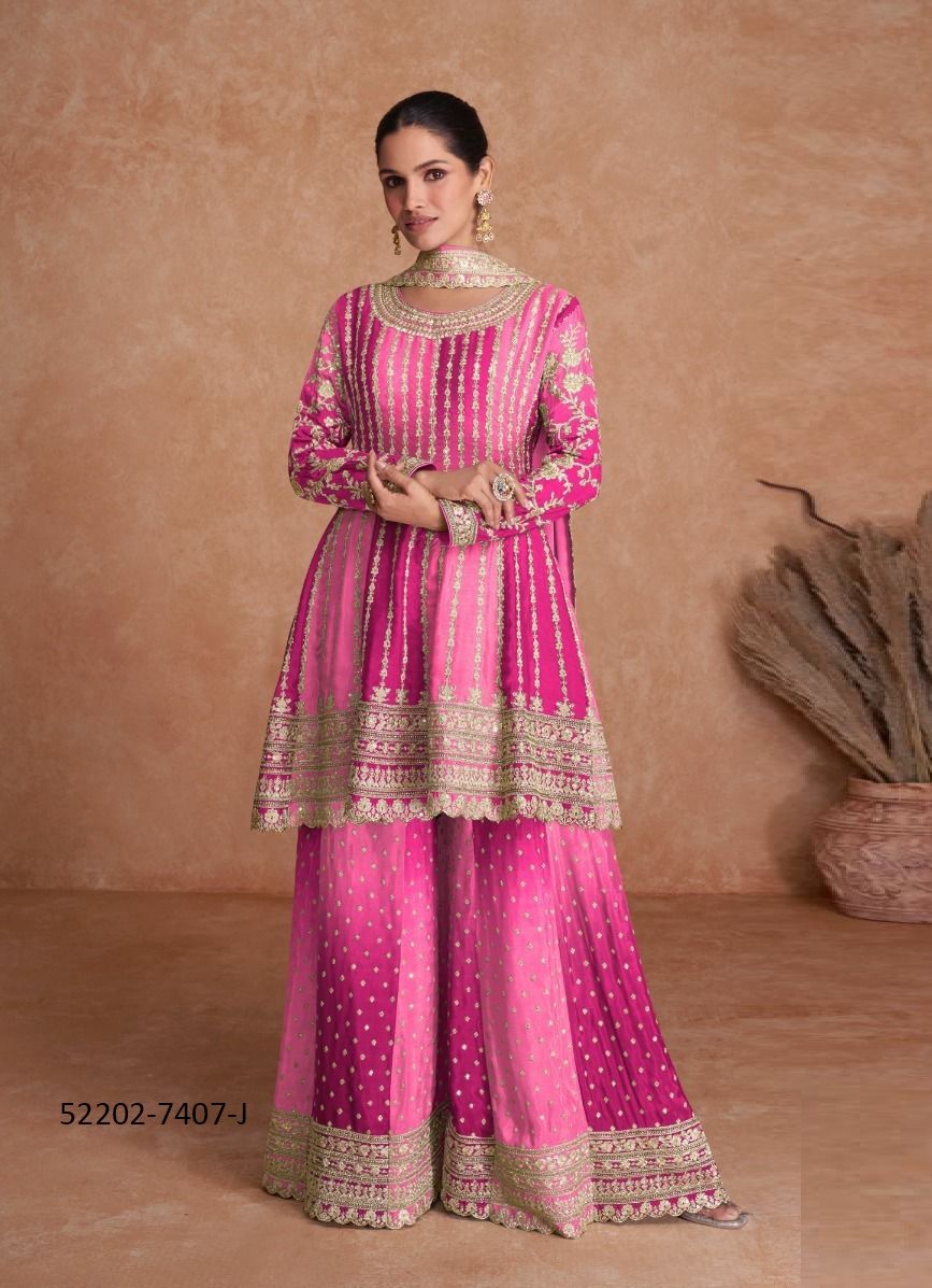 VAANI 2 COLORS - CATALOG # 52202 (SET OF 7 READYMADE SUITS)