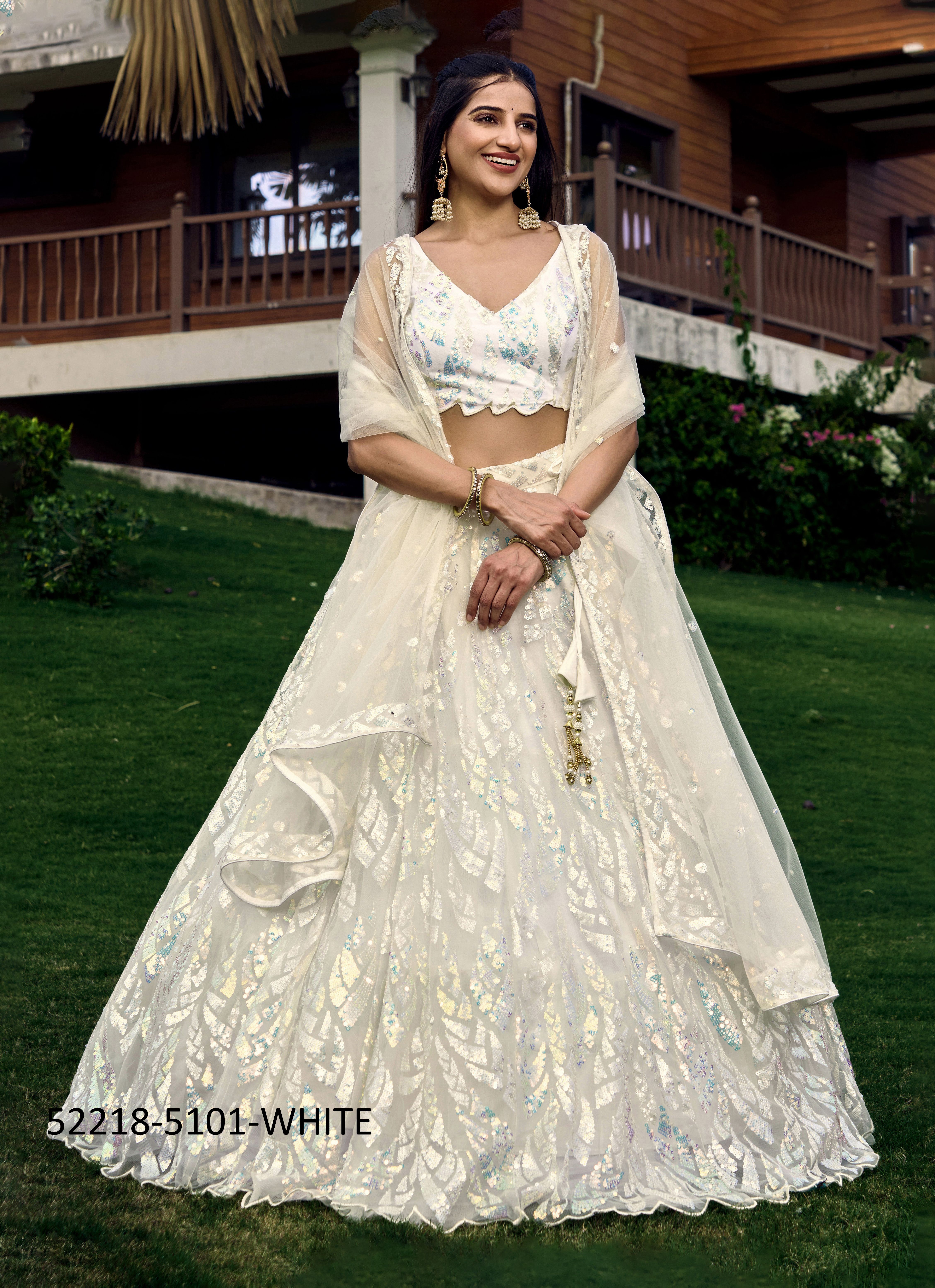MEERA - CATALOG # 52218 (SET OF 4 LEHENGAS (SEMI-STITCHED))