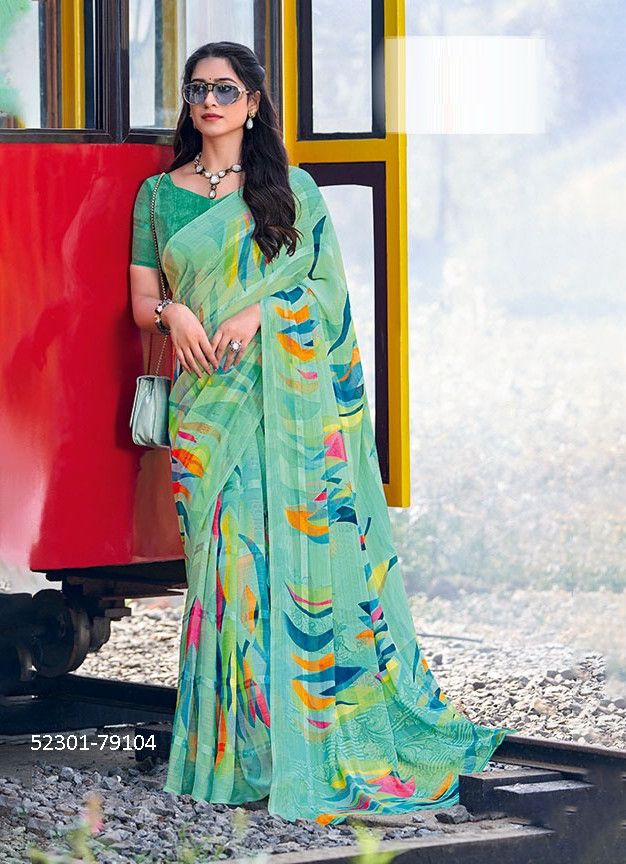 POOJA - CATALOG # 52301 (SET OF 12 SAREES)