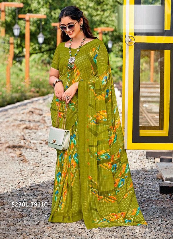 POOJA - CATALOG # 52301 (SET OF 12 SAREES)