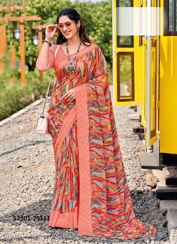 POOJA - CATALOG # 52301 (SET OF 12 SAREES)