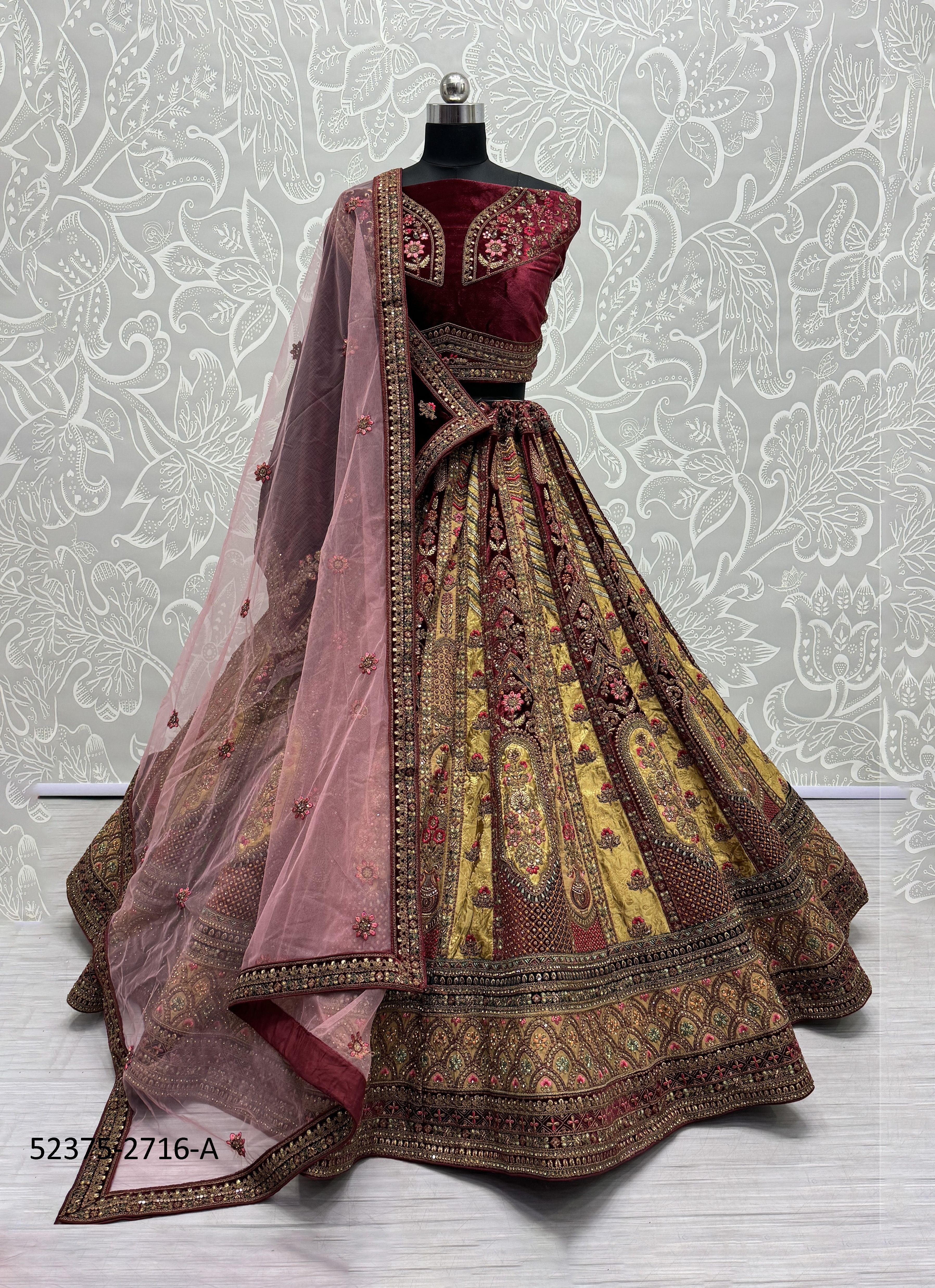 SERIES 2716 - CATALOG # 52375 (SET OF 3 LEHENGAS (SEMI-STITCHED)) SERIES 2716 - CATALOG # 52375 (SET OF 3 LEHENGAS (SEMI-STITCHED))