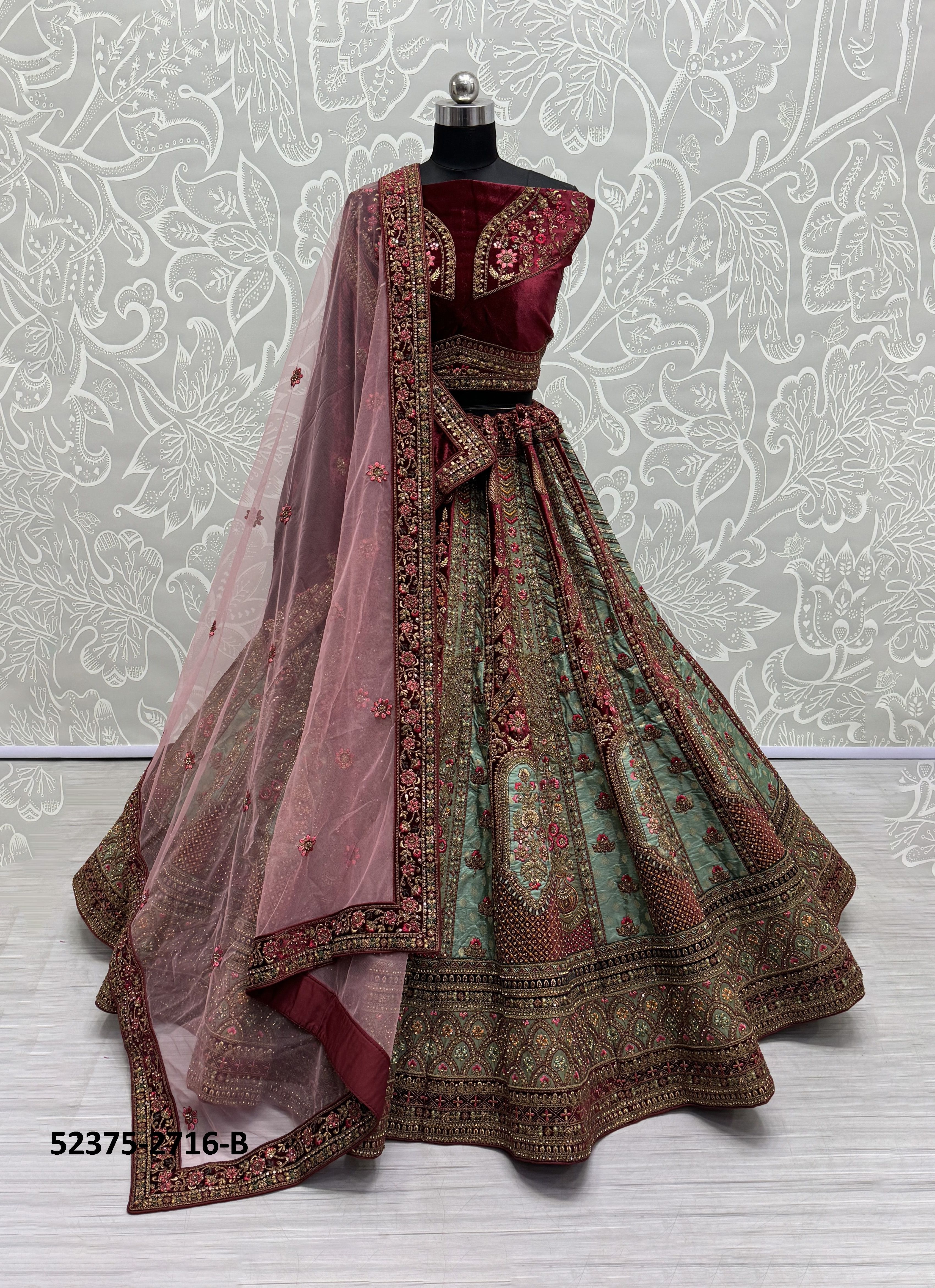 SERIES 2716 - CATALOG # 52375 (SET OF 3 LEHENGAS (SEMI-STITCHED)) SERIES 2716 - CATALOG # 52375 (SET OF 3 LEHENGAS (SEMI-STITCHED))