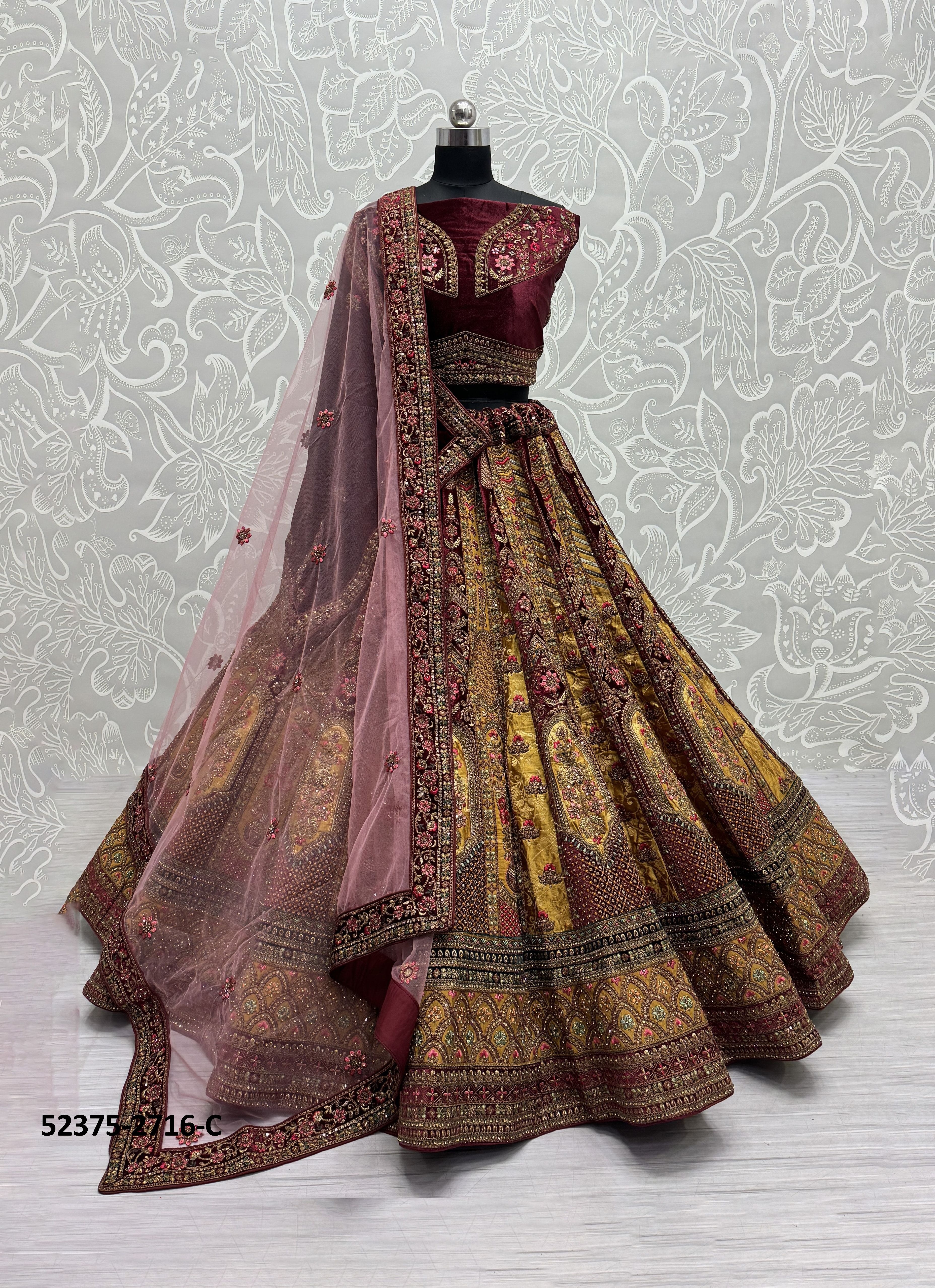 SERIES 2716 - CATALOG # 52375 (SET OF 3 LEHENGAS (SEMI-STITCHED)) SERIES 2716 - CATALOG # 52375 (SET OF 3 LEHENGAS (SEMI-STITCHED))