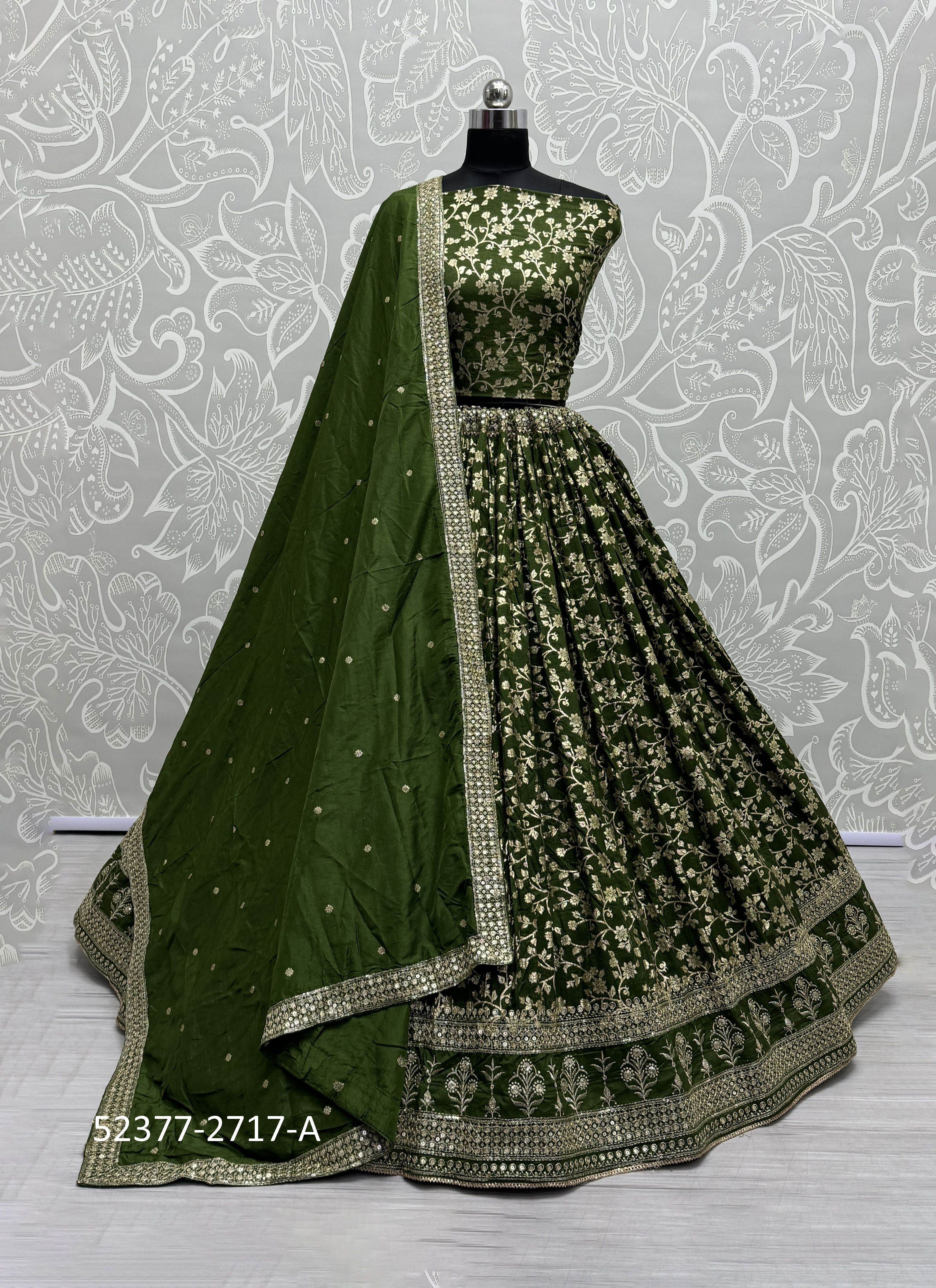 SERIES 2717 - CATALOG # 52377 (SET OF 3 LEHENGAS (SEMI-STITCHED)) SERIES 2717 - CATALOG # 52377 (SET OF 3 LEHENGAS (SEMI-STITCHED))