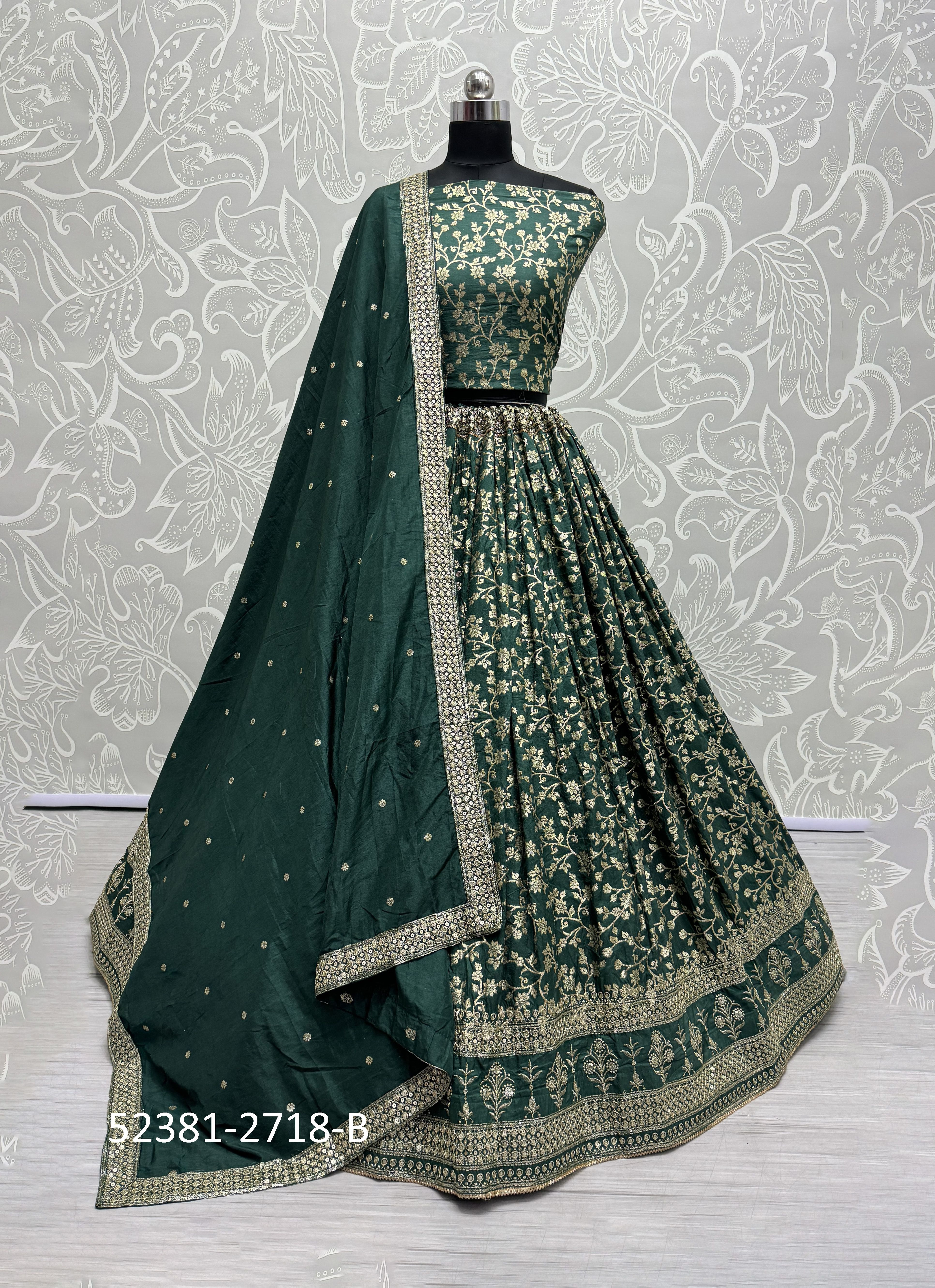 SERIES 2718 - CATALOG # 52381 (SET OF 2 LEHENGAS (SEMI-STITCHED)) SERIES 2718 - CATALOG # 52381 (SET OF 2 LEHENGAS (SEMI-STITCHED))