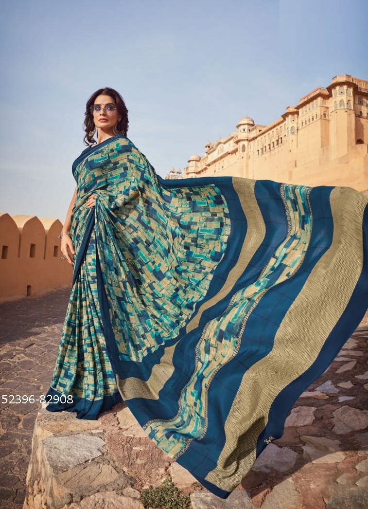 CREPY COLA 22 - CATALOG # 52396 (SET OF 11 SAREES) CREPY COLA 22 - CATALOG # 52396 (SET OF 11 SAREES)