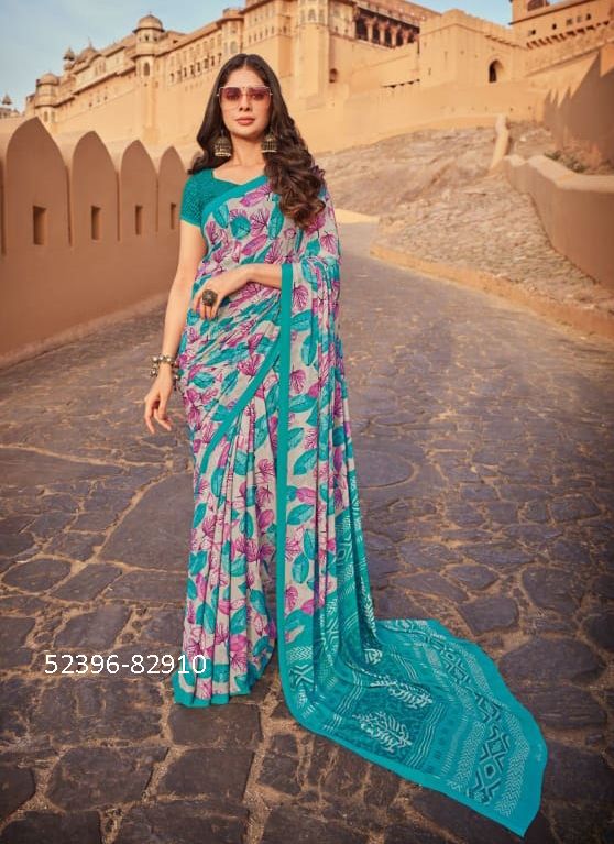 CREPY COLA 22 - CATALOG # 52396 (SET OF 11 SAREES) CREPY COLA 22 - CATALOG # 52396 (SET OF 11 SAREES)