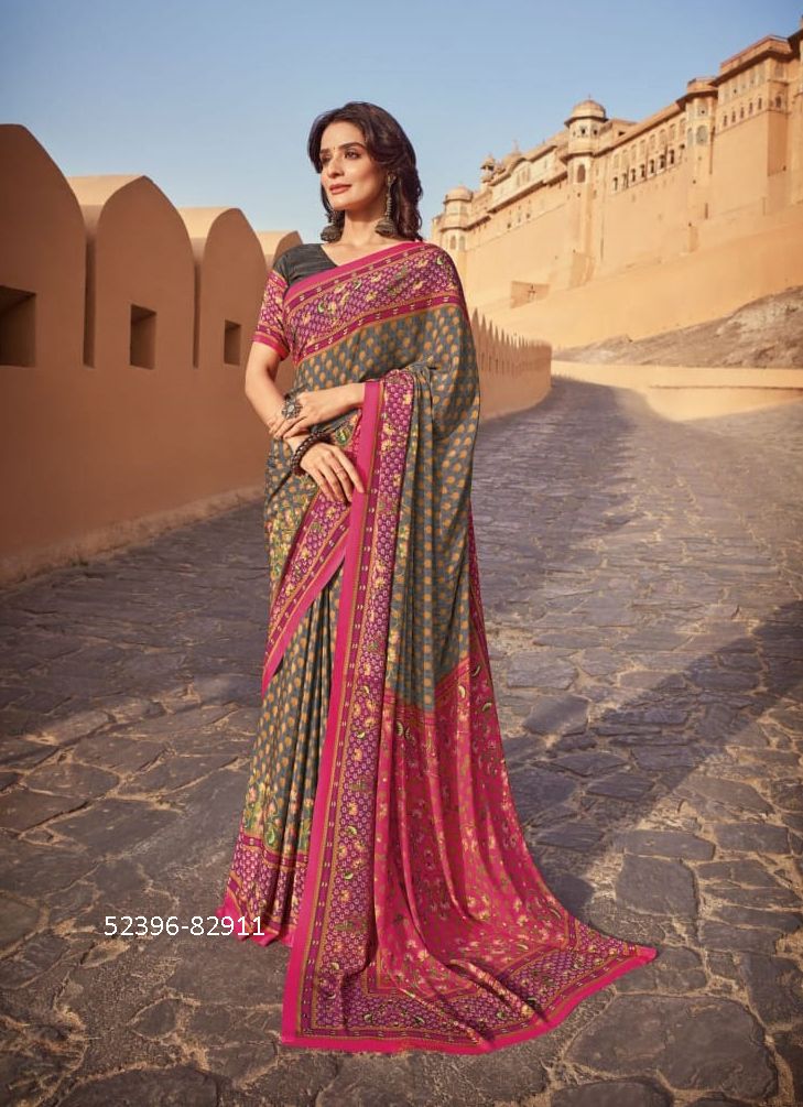 CREPY COLA 22 - CATALOG # 52396 (SET OF 11 SAREES) CREPY COLA 22 - CATALOG # 52396 (SET OF 11 SAREES)