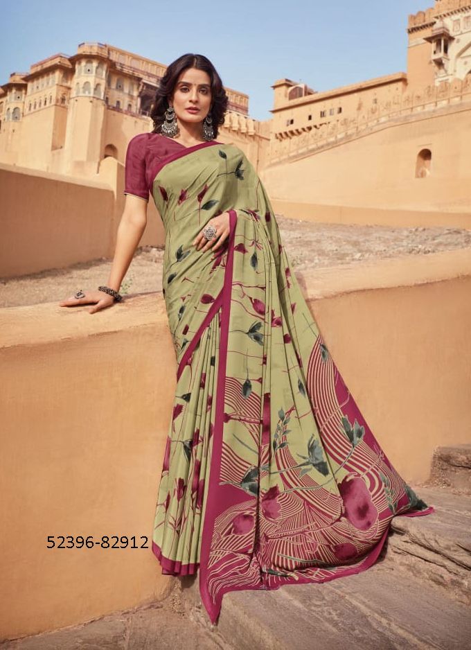 CREPY COLA 22 - CATALOG # 52396 (SET OF 11 SAREES) CREPY COLA 22 - CATALOG # 52396 (SET OF 11 SAREES)