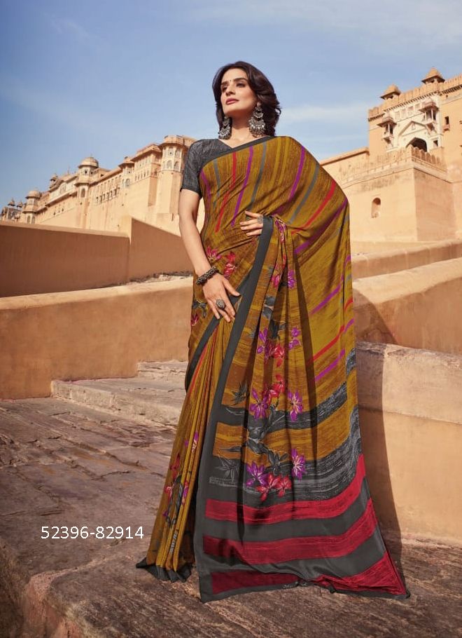 CREPY COLA 22 - CATALOG # 52396 (SET OF 11 SAREES) CREPY COLA 22 - CATALOG # 52396 (SET OF 11 SAREES)