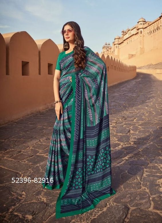 CREPY COLA 22 - CATALOG # 52396 (SET OF 11 SAREES) CREPY COLA 22 - CATALOG # 52396 (SET OF 11 SAREES)