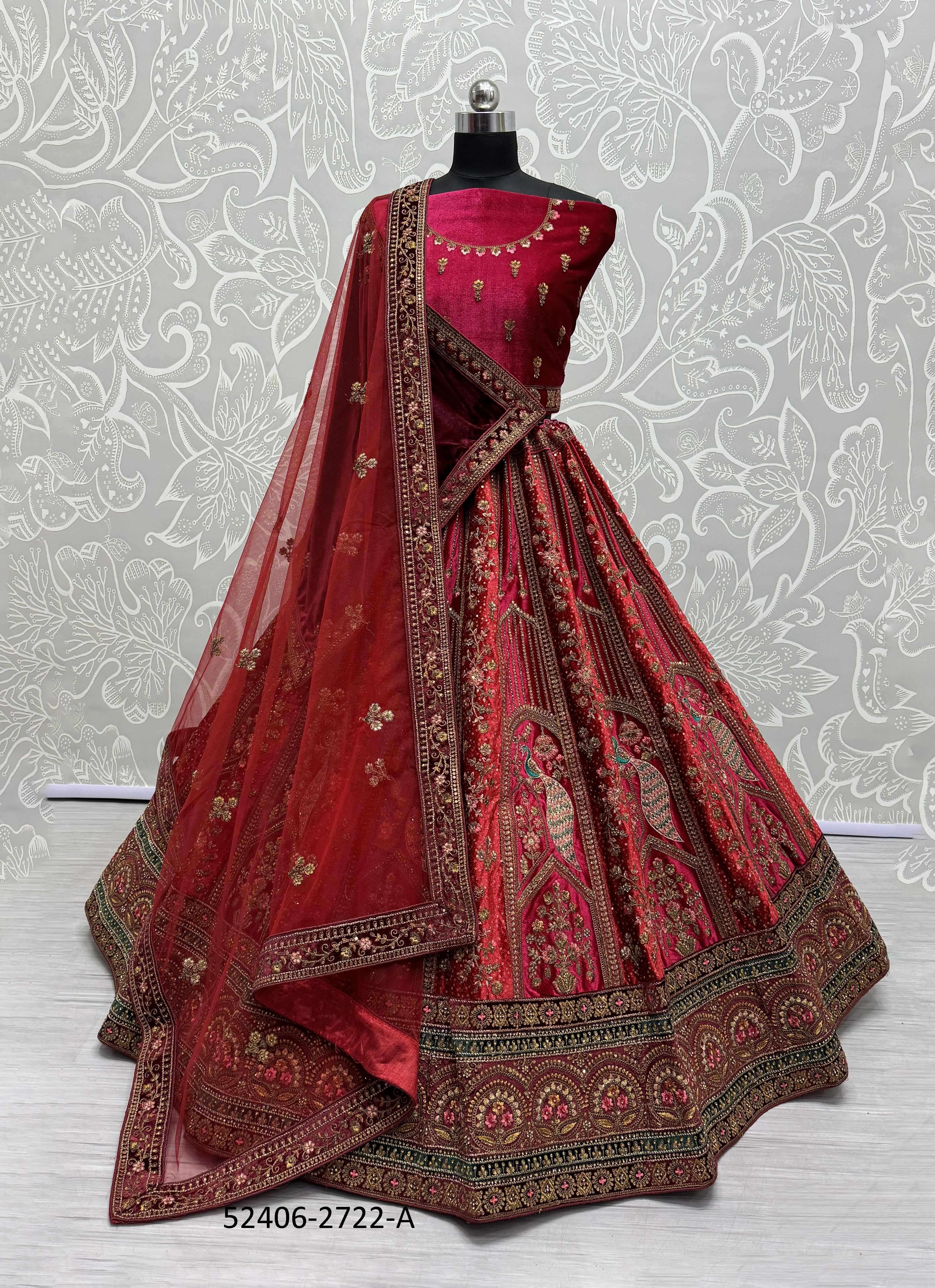 SERIES 2722 - CATALOG # 52406 (SET OF 3 LEHENGAS (SEMI-STITCHED)) SERIES 2722 - CATALOG # 52406 (SET OF 3 LEHENGAS (SEMI-STITCHED))