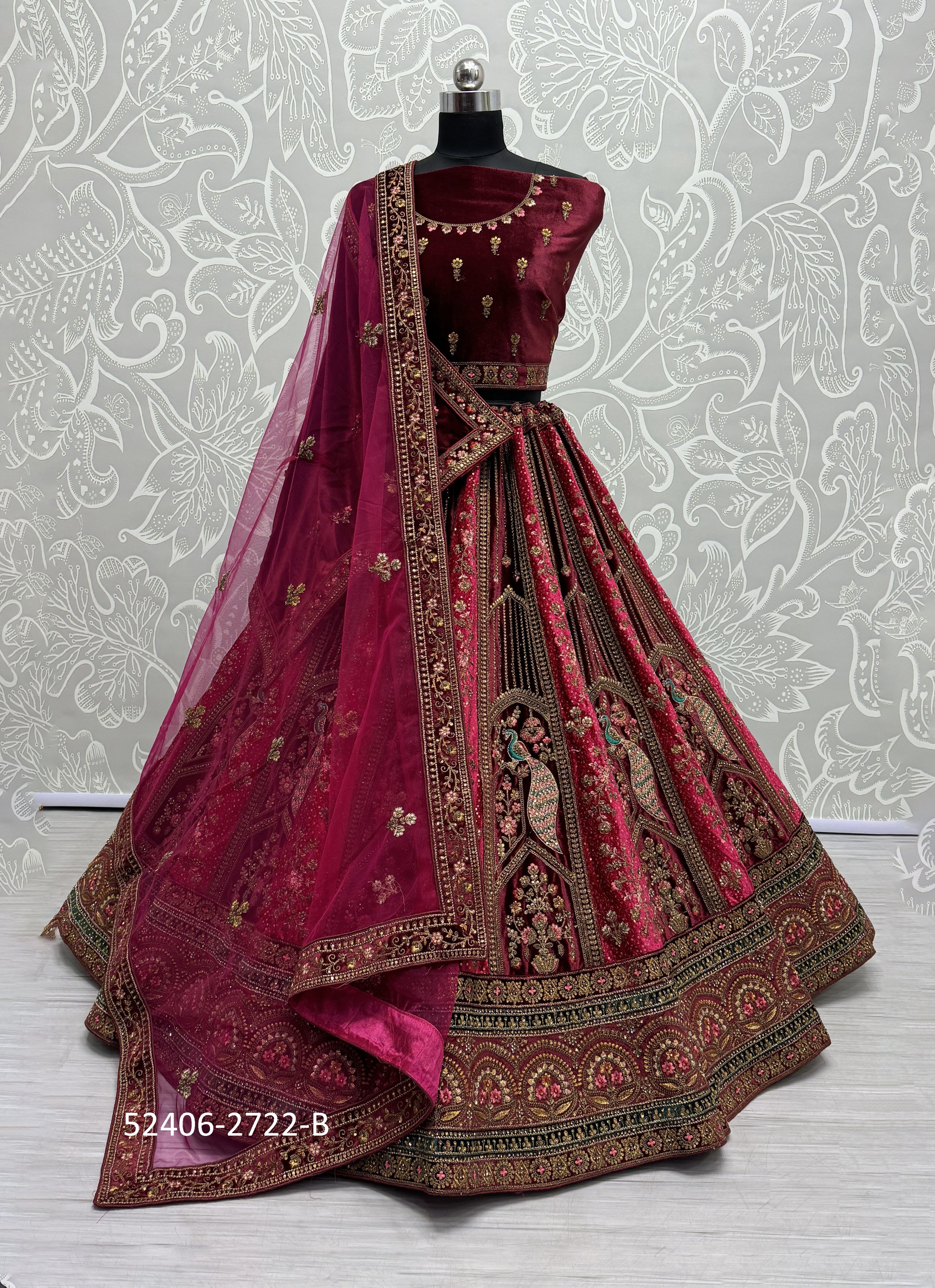 SERIES 2722 - CATALOG # 52406 (SET OF 3 LEHENGAS (SEMI-STITCHED)) SERIES 2722 - CATALOG # 52406 (SET OF 3 LEHENGAS (SEMI-STITCHED))