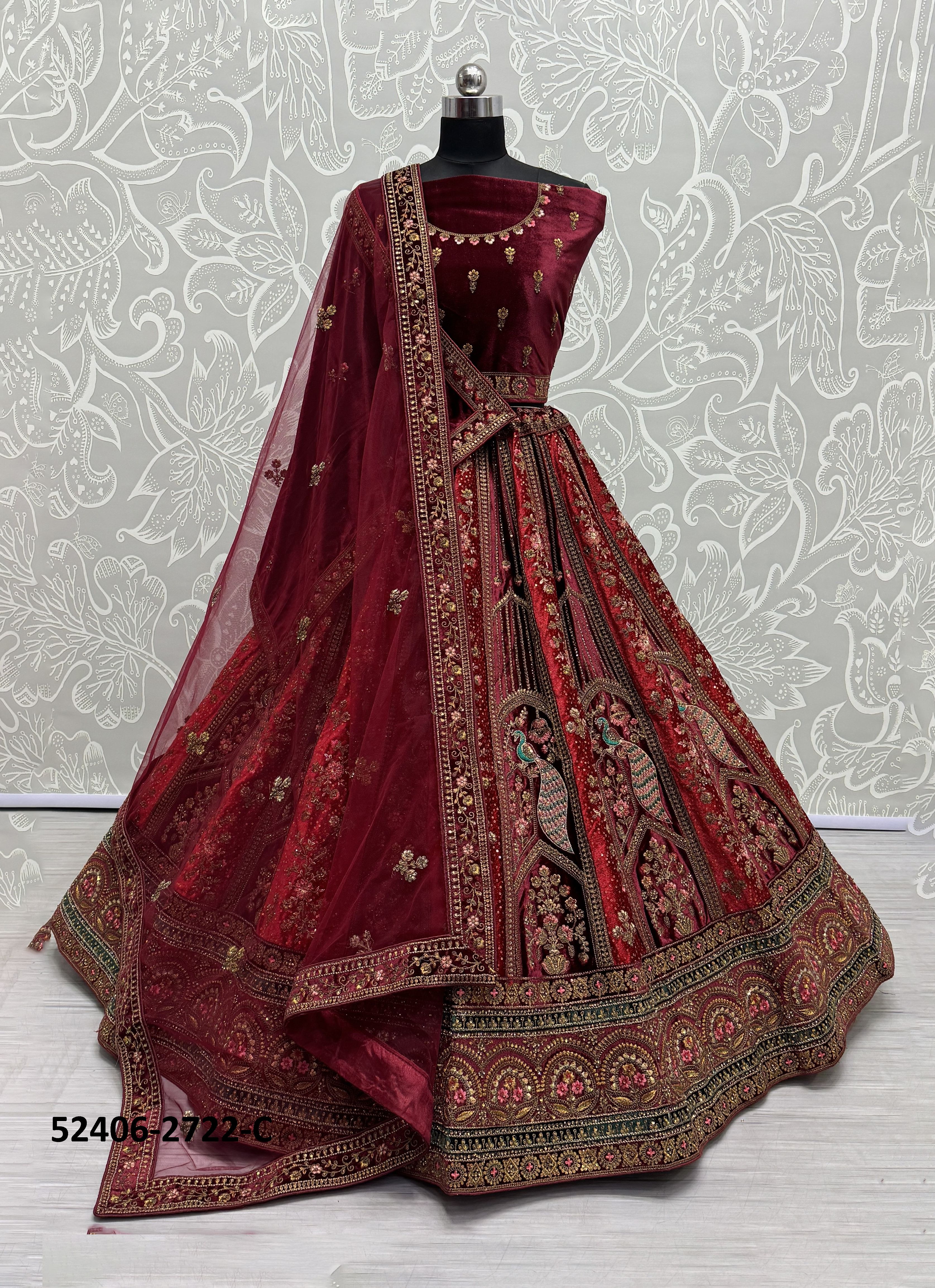SERIES 2722 - CATALOG # 52406 (SET OF 3 LEHENGAS (SEMI-STITCHED)) SERIES 2722 - CATALOG # 52406 (SET OF 3 LEHENGAS (SEMI-STITCHED))
