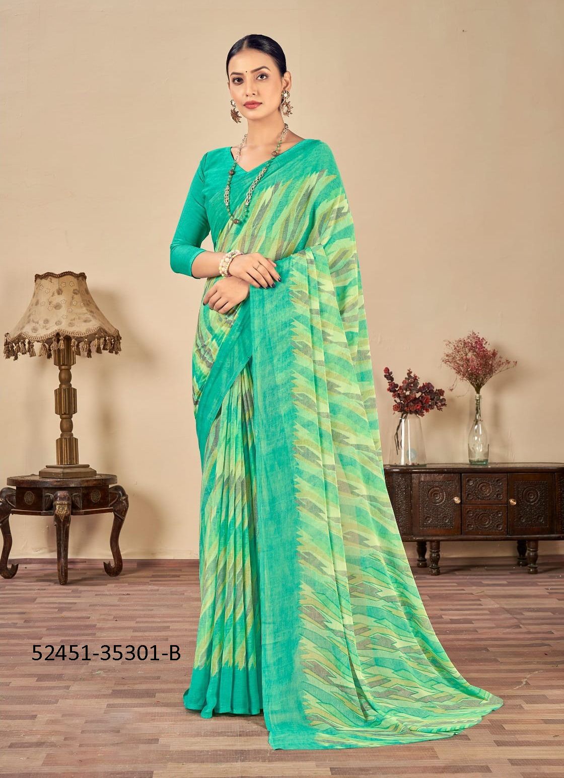 STAR CHIFFON 165 - CATALOG # 52451 (SET OF 12 SAREES)