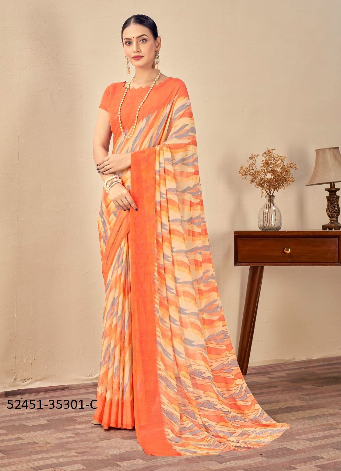 STAR CHIFFON 165 - CATALOG # 52451 (SET OF 12 SAREES)