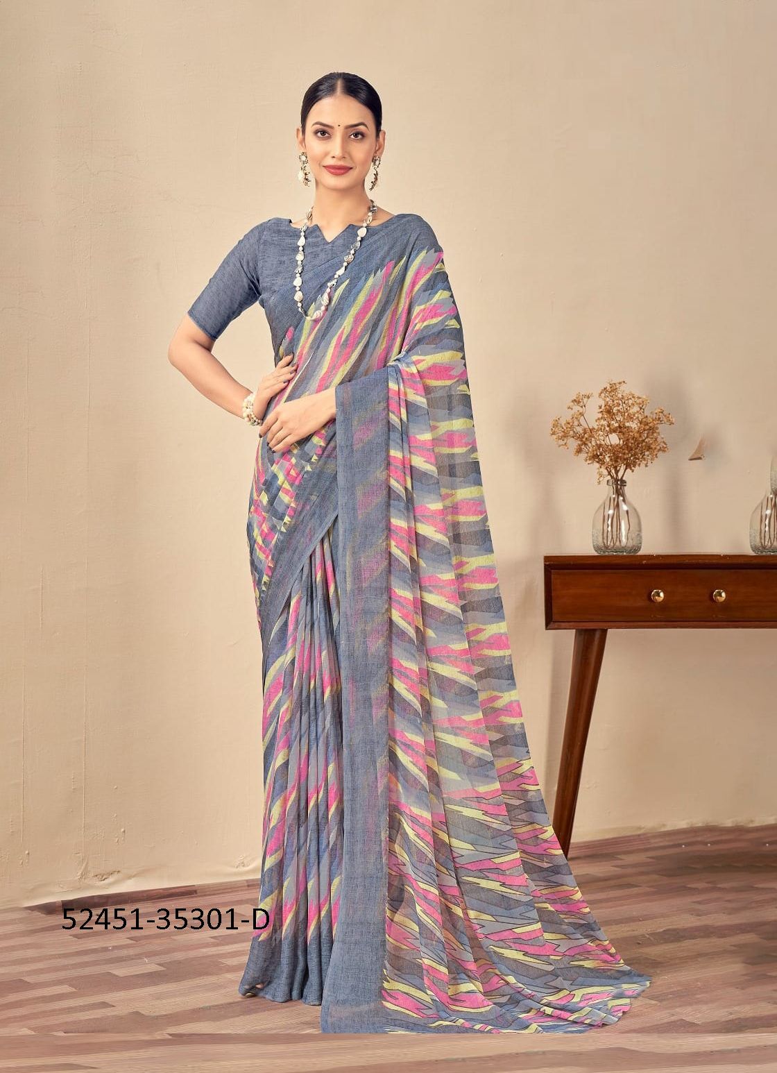 STAR CHIFFON 165 - CATALOG # 52451 (SET OF 12 SAREES)