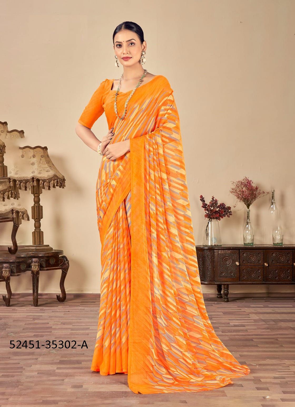 STAR CHIFFON 165 - CATALOG # 52451 (SET OF 12 SAREES)