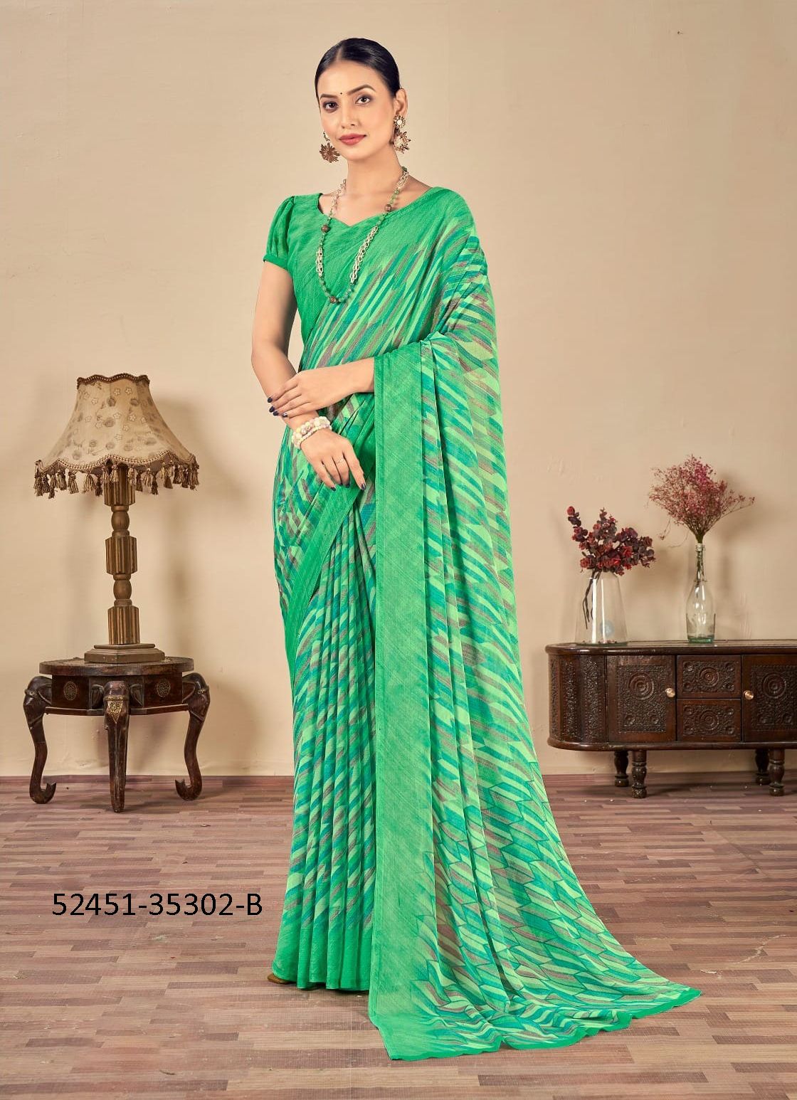 STAR CHIFFON 165 - CATALOG # 52451 (SET OF 12 SAREES)