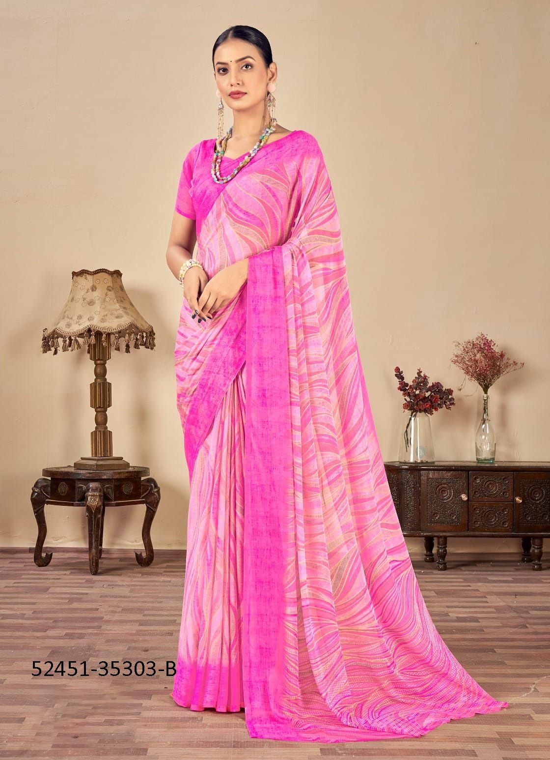 STAR CHIFFON 165 - CATALOG # 52451 (SET OF 12 SAREES)