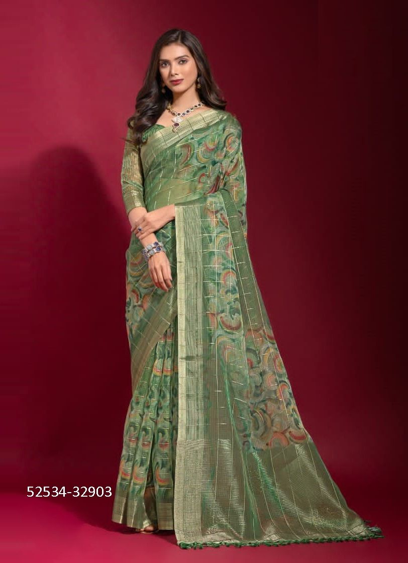 KRISHA - CATALOG # 52534 (SET OF 6 SAREES) KRISHA - CATALOG # 52534 (SET OF 6 SAREES)