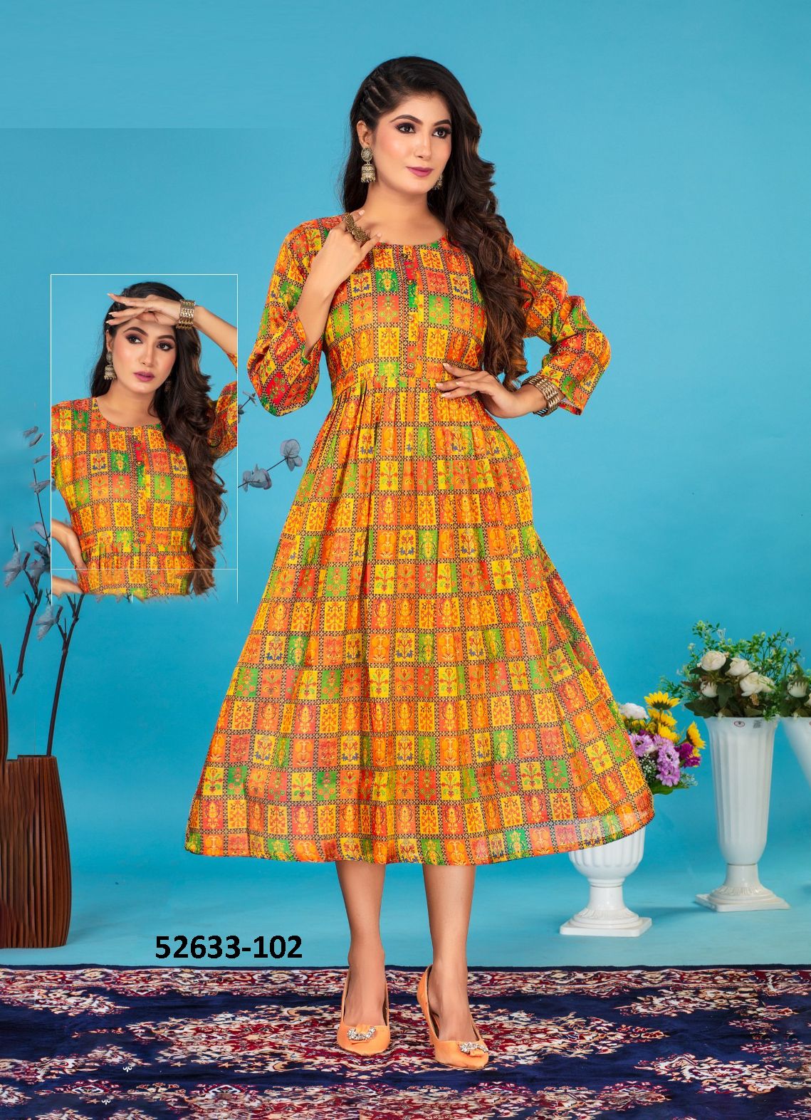 SEEMA - CATALOG # 52633 (SET OF 6 READYMADE KURTIS) SEEMA - CATALOG # 52633 (SET OF 6 READYMADE KURTIS)
