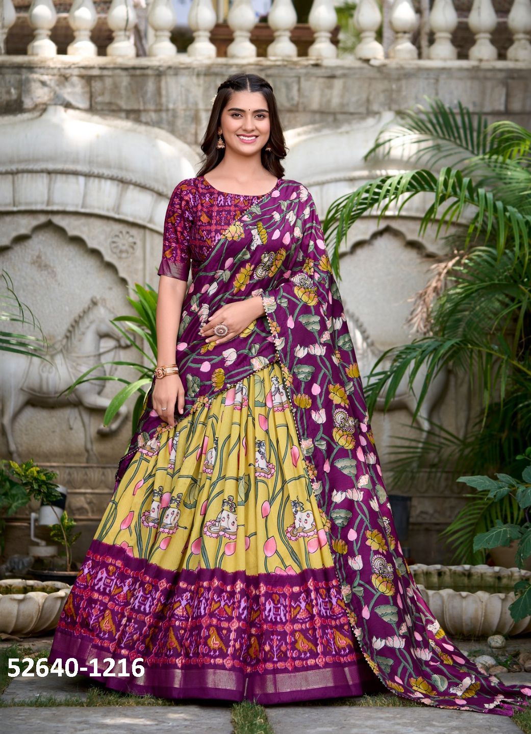 ISHANYA - CATALOG # 52640 (SET OF 4 LEHENGAS (SEMI-STITCHED))