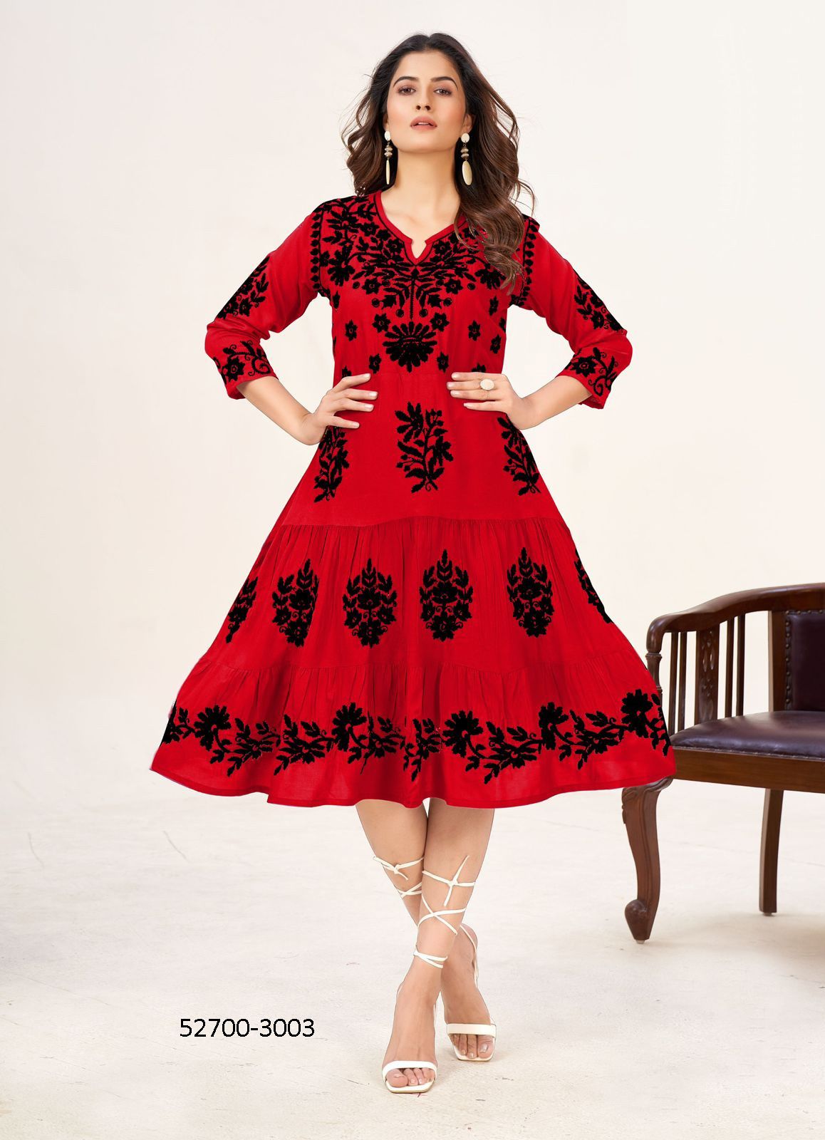 KIARA BLACK - CATALOG # 52700 (SET OF 4 READYMADE KURTIS)