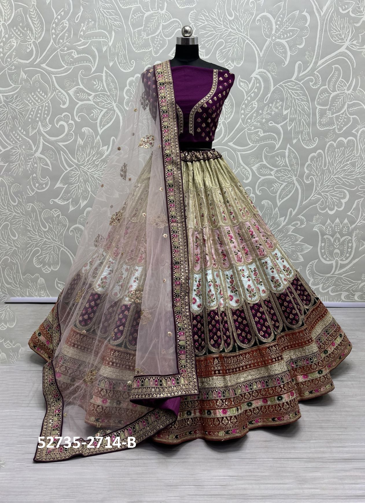SERIES 2714 - CATALOG # 52735 (SET OF 2 LEHENGAS (SEMI-STITCHED))