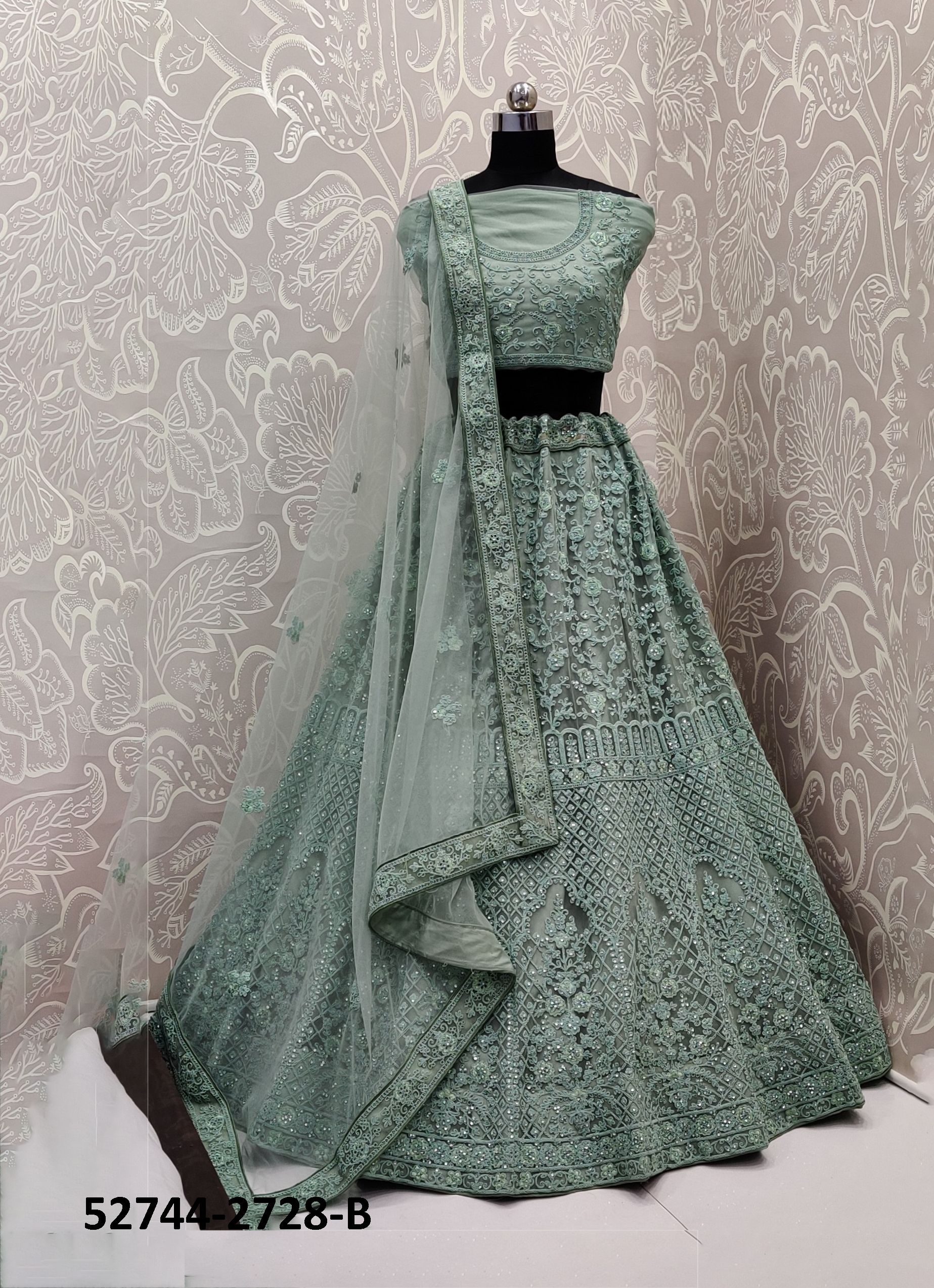 SERIES 2725-2730 - CATALOG # 52744 (SET OF 7 LEHENGAS (SEMI-STITCHED))