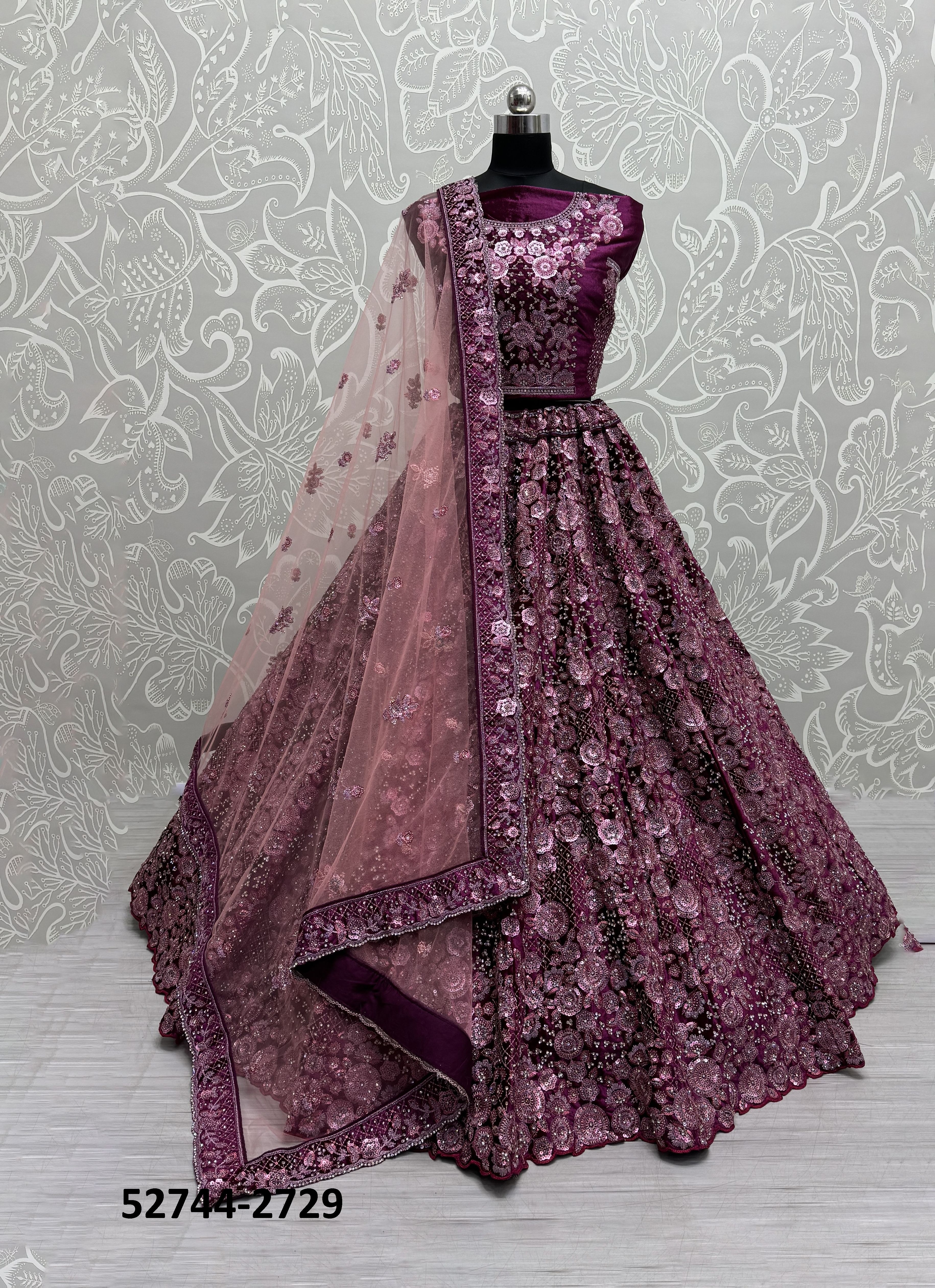 SERIES 2725-2730 - CATALOG # 52744 (SET OF 7 LEHENGAS (SEMI-STITCHED))
