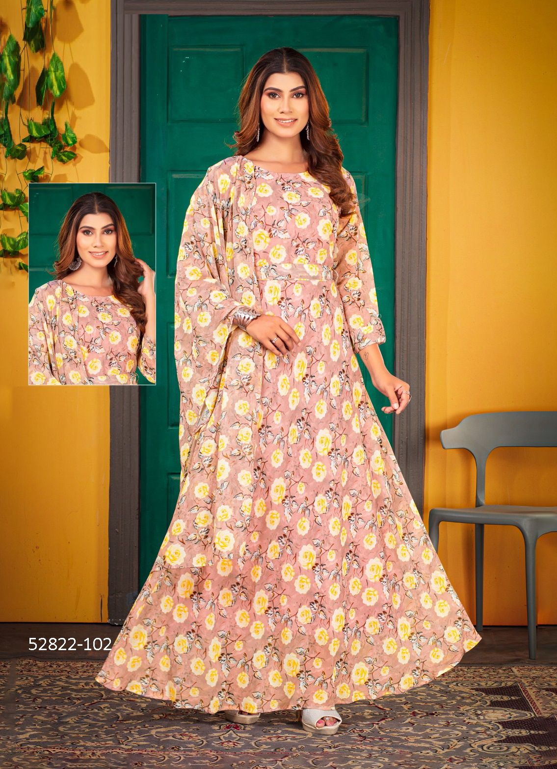 KISMAT - CATALOG # 52822 (SET OF 6 READYMADE KURTIS)