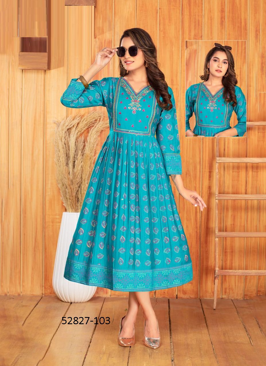 VAMA - CATALOG # 52827 (SET OF 6 READYMADE KURTIS)