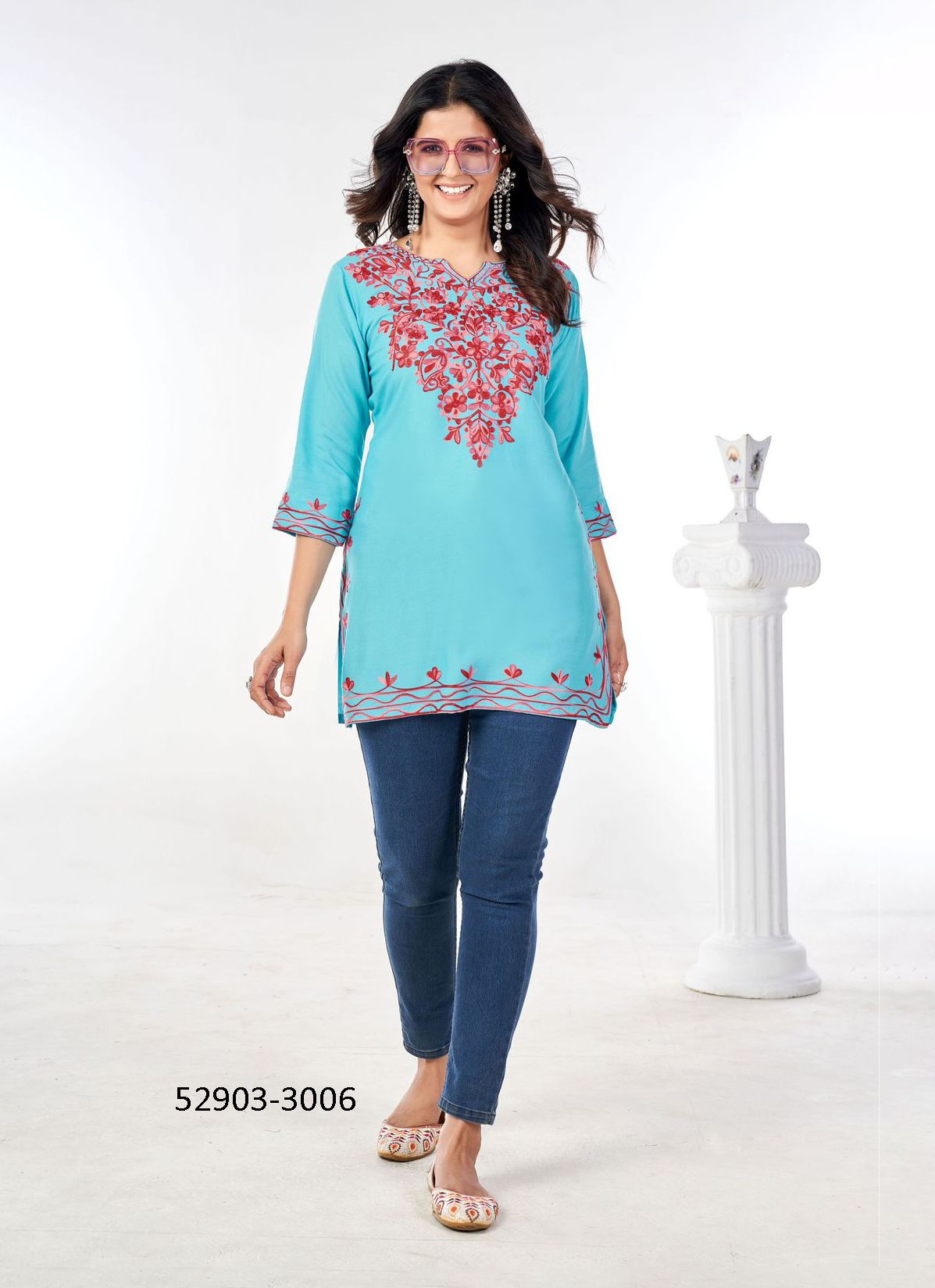 GULMARG 3 - CATALOG # 52903 (SET OF 6 READYMADE KURTIS)
