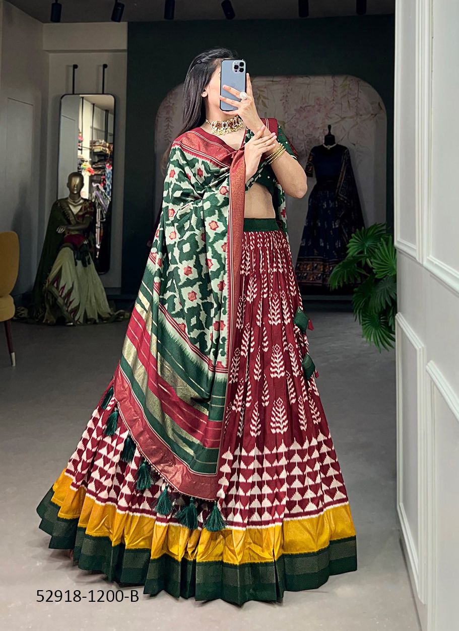 MORNI 1200 - CATALOG # 52918 (SET OF 4 LEHENGAS (SEMI-STITCHED)) MORNI 1200 - CATALOG # 52918 (SET OF 4 LEHENGAS (SEMI-STITCHED))