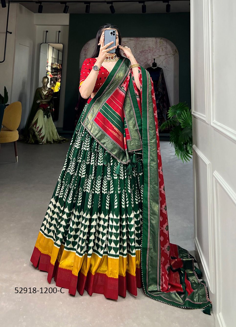 MORNI 1200 - CATALOG # 52918 (SET OF 4 LEHENGAS (SEMI-STITCHED)) MORNI 1200 - CATALOG # 52918 (SET OF 4 LEHENGAS (SEMI-STITCHED))